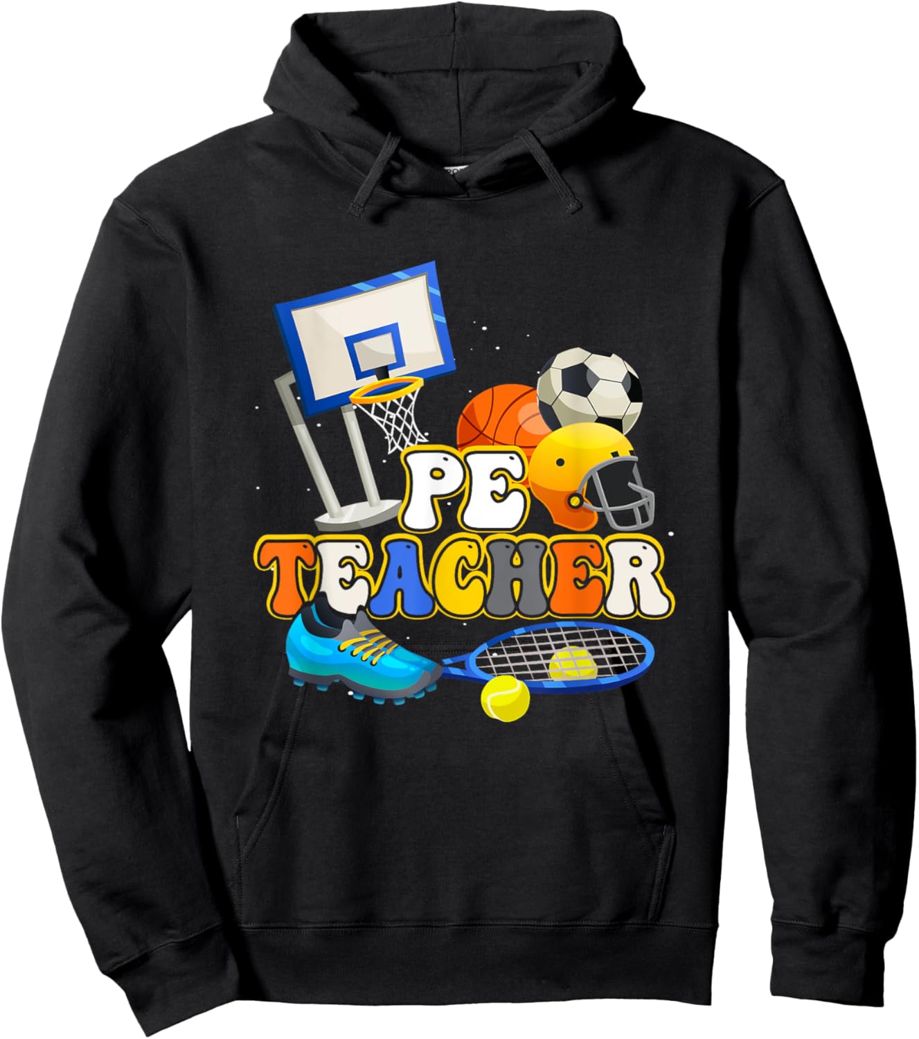 Pe Teacher Physical Educations Teacher Soccer Basketball Hoodie - Hoodie | Black