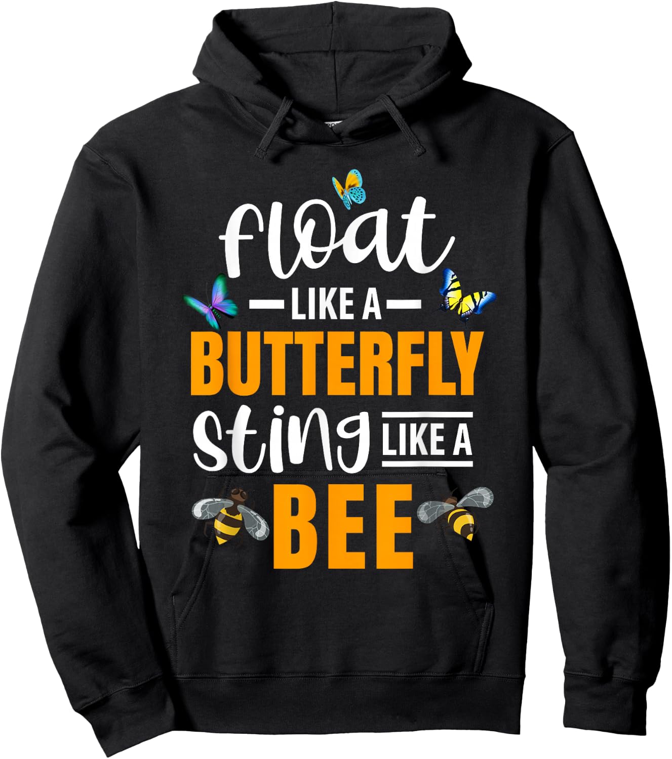 Float Butterfly sting like a Bee | Butterfly butterfly-lover Hoodie - Hoodie | Black