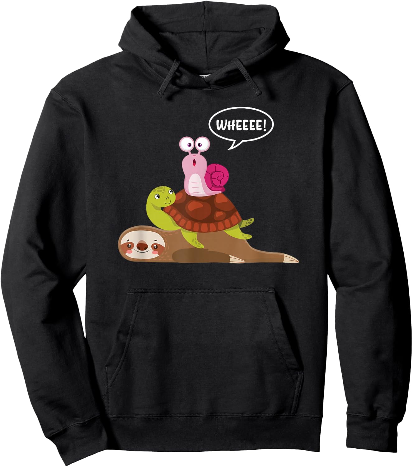 Lazy Animal Snail Turtle Sloth Hoodie - Hoodie | Black