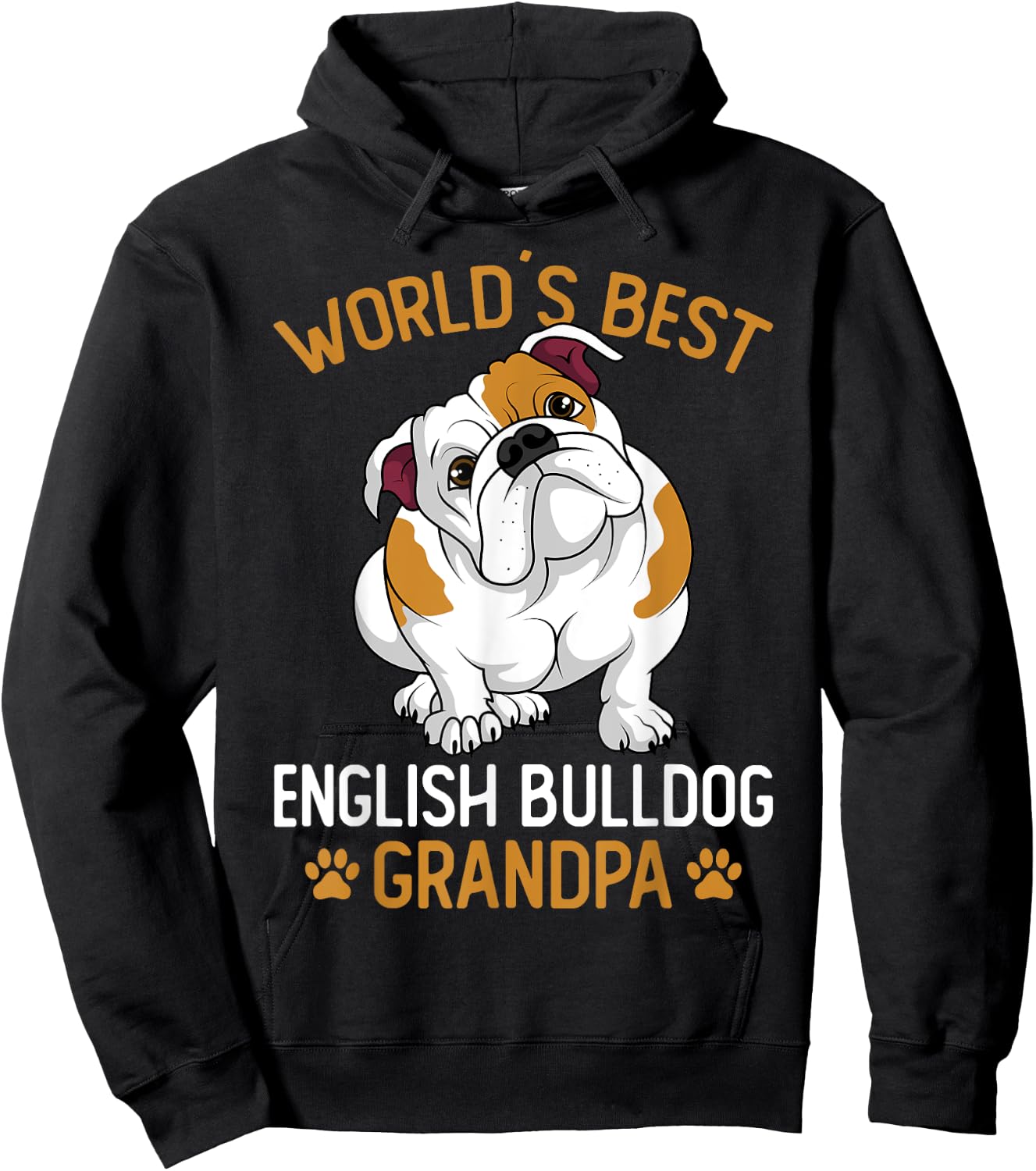 World´s Best English Bulldog Grandpa Dog Owner Funny Men Hoodie - Hoodie | Black