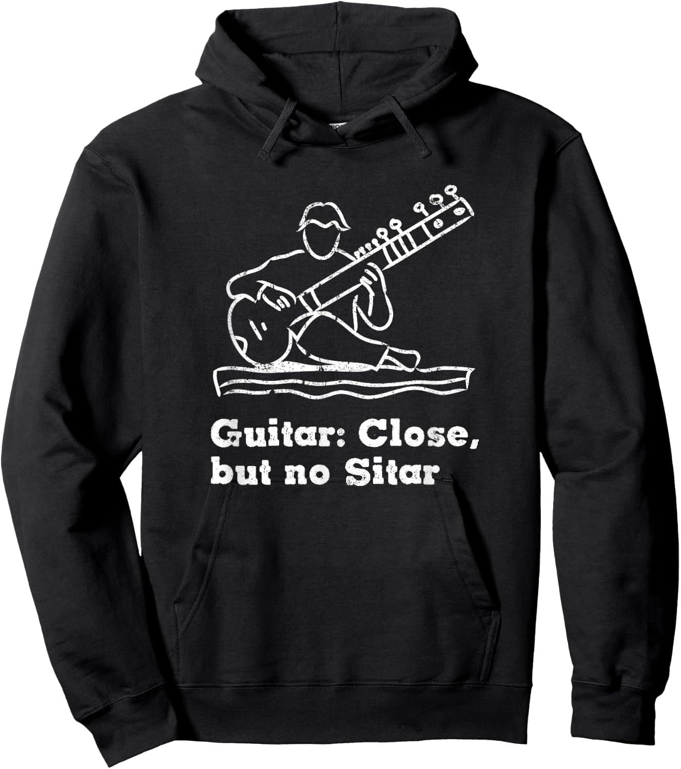 Funny Sitar Indian and India music Sitar player gift Hoodie - Hoodie | Black