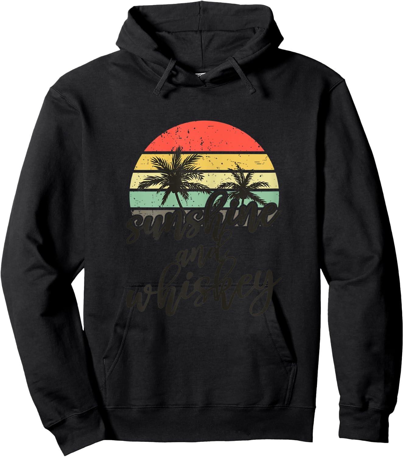 Sunshine And Whiskey Ladies Tropical Day Drinking Hoodie - Hoodie | Black