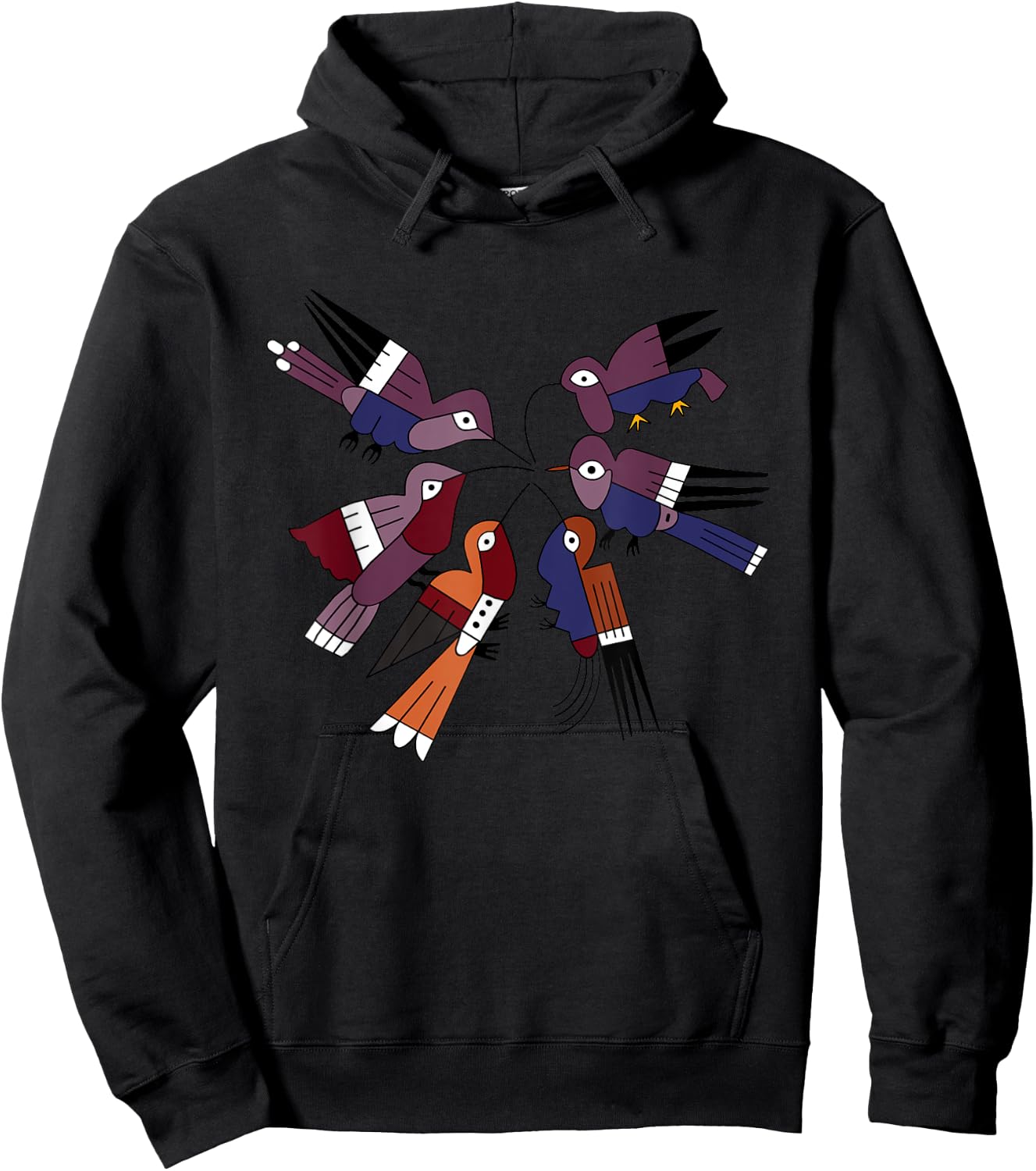 Nazca Hummingbird Tribal Ceramic Art Ancient Birds Peru Bird Hoodie - Hoodie | Black