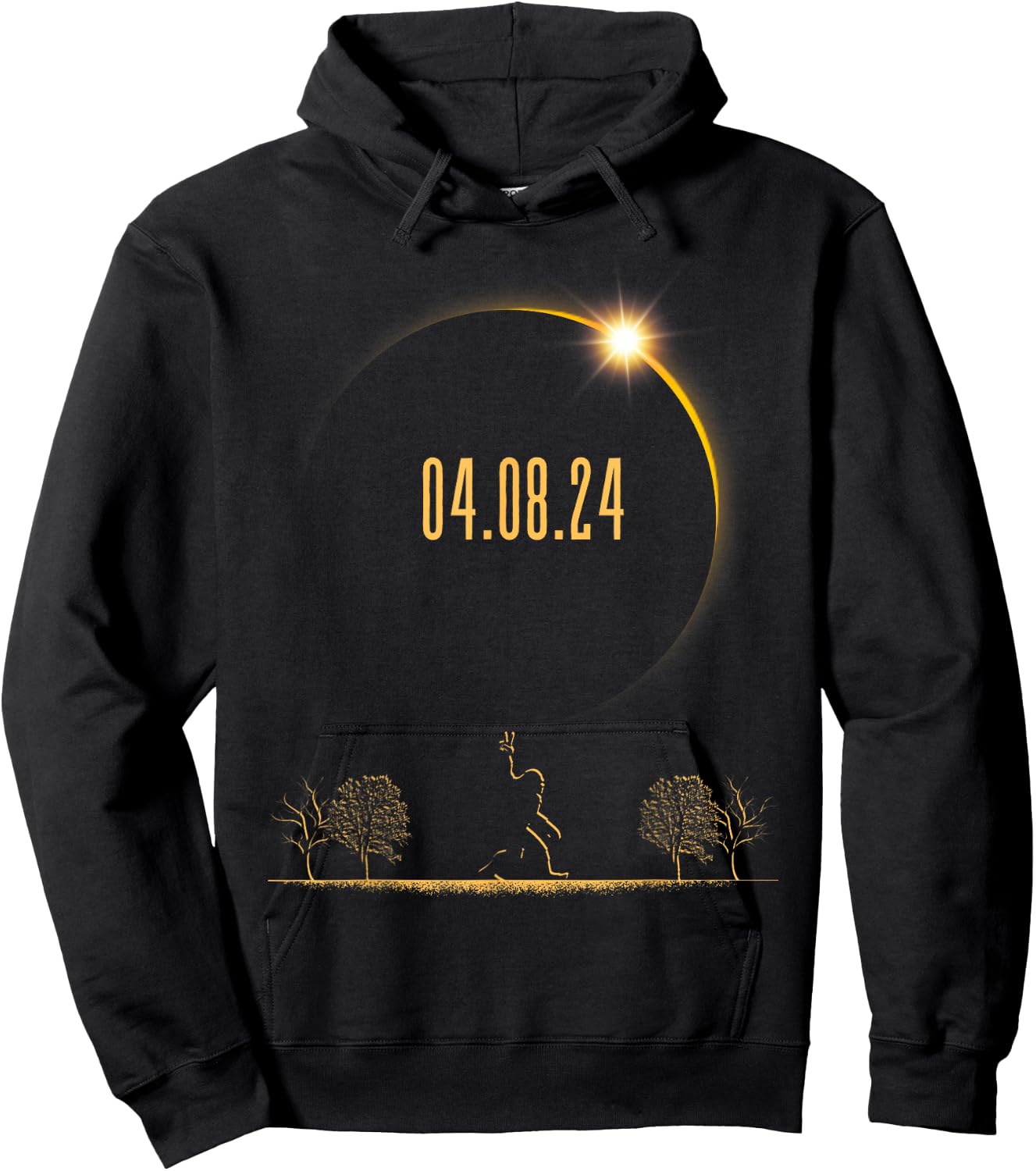 Bigfoot 04.08.24 Total Solar Eclipse 2024 Hoodie - Hoodie | Black
