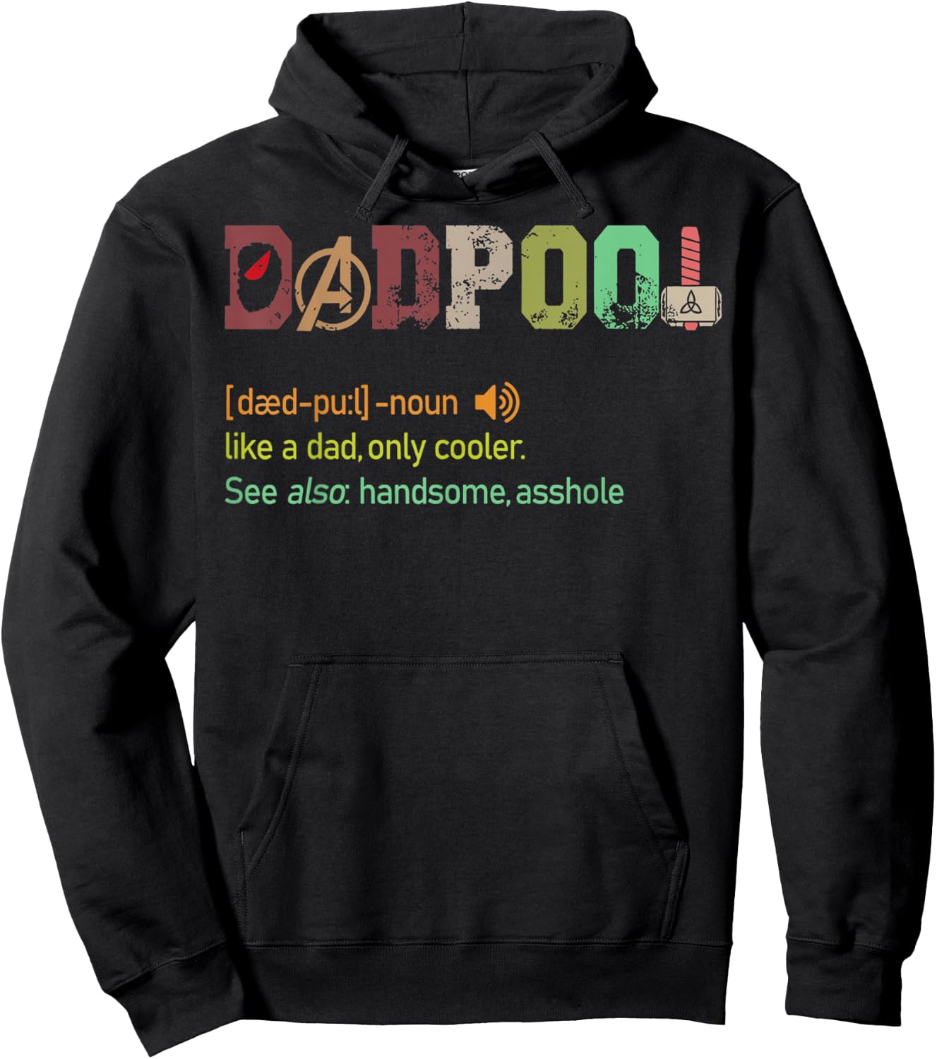 Dad-pool like a dad but only cooler Fathers day gift Classic Hoodie - Hoodie | Black