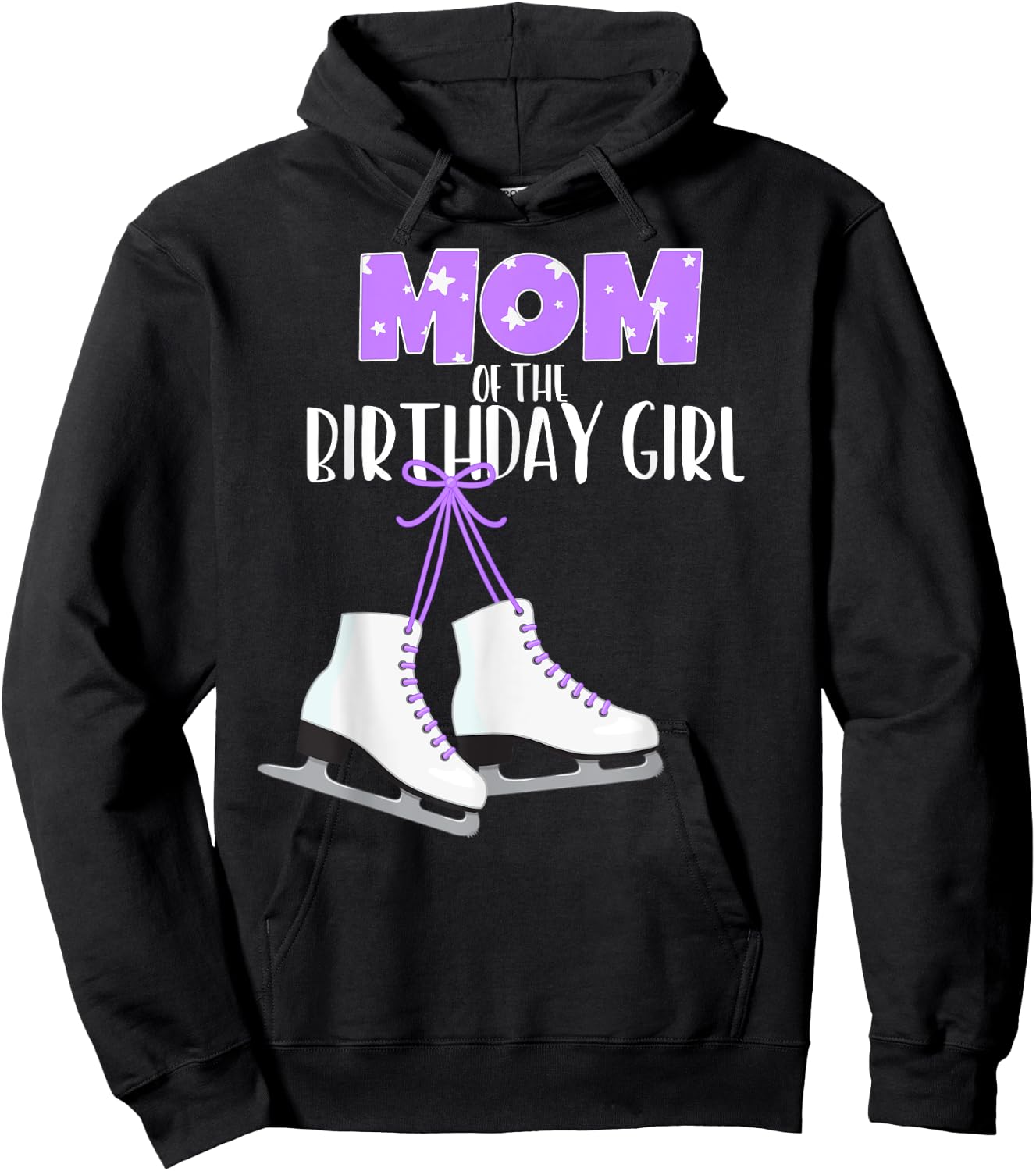Ice Skating Mom of the Birthday Girl Ice Skate Party Hoodie - Hoodie | Black