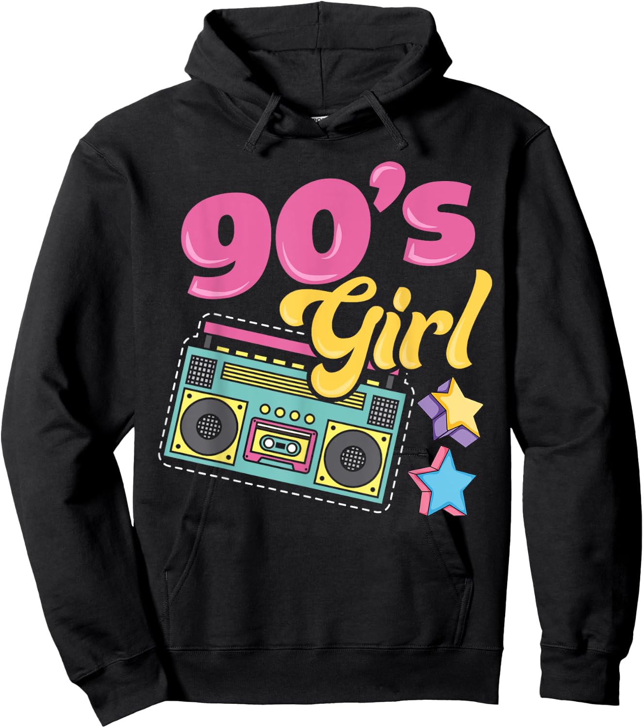 90s Party 90's Girl Party Outfit Costume Vintage Retro Hoodie - Hoodie | Black