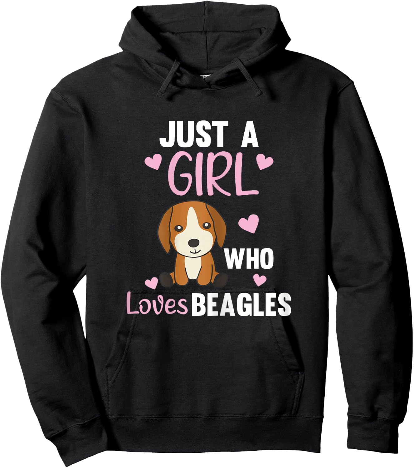 Just A Girl Who Loves Beagles Kawaii Dog Beagle For Girls Hoodie - Hoodie | Black