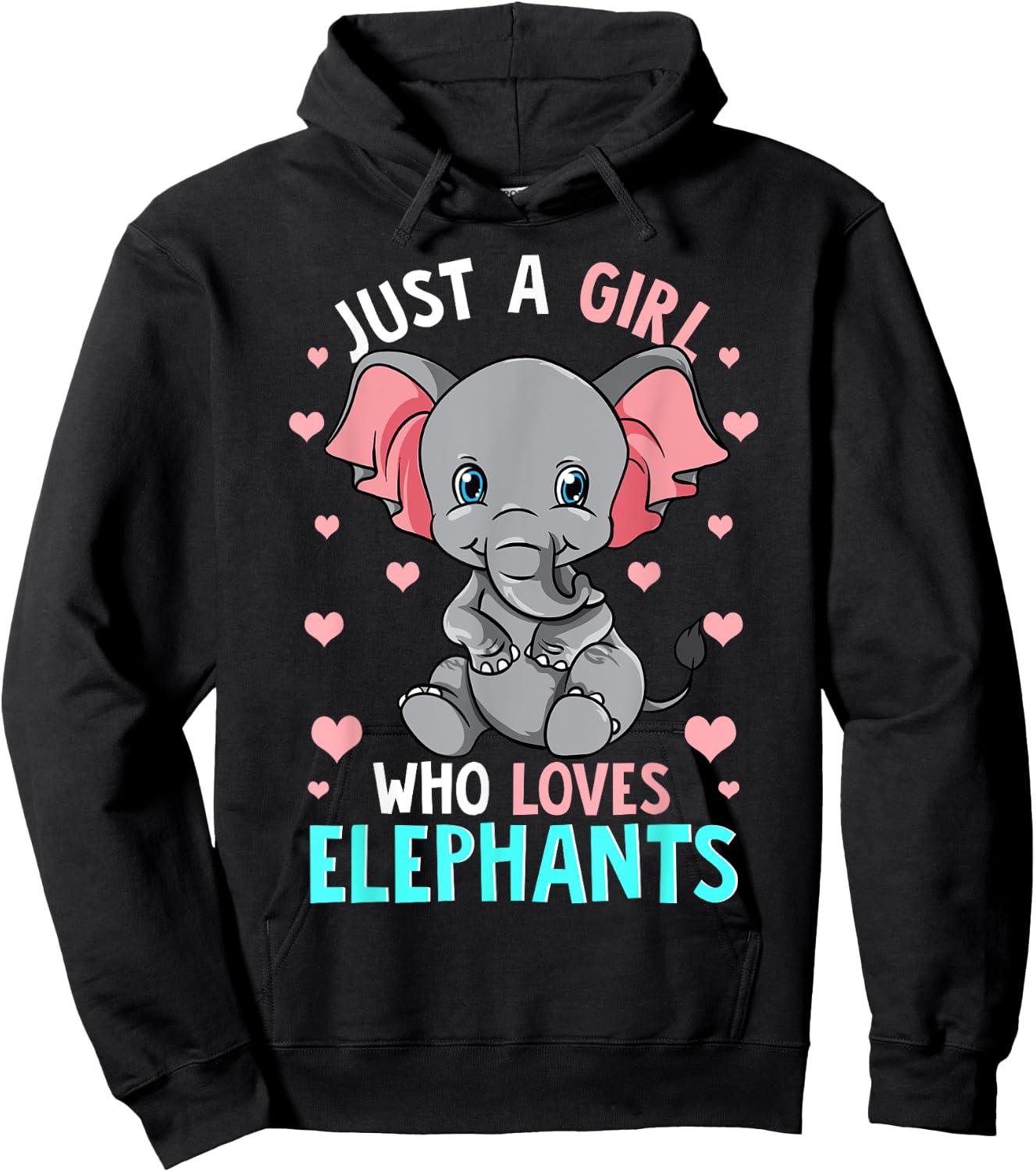 Just A Girl Who Loves Elephants Shirt Elephant Shirt Girls Hoodie - Hoodie | Black