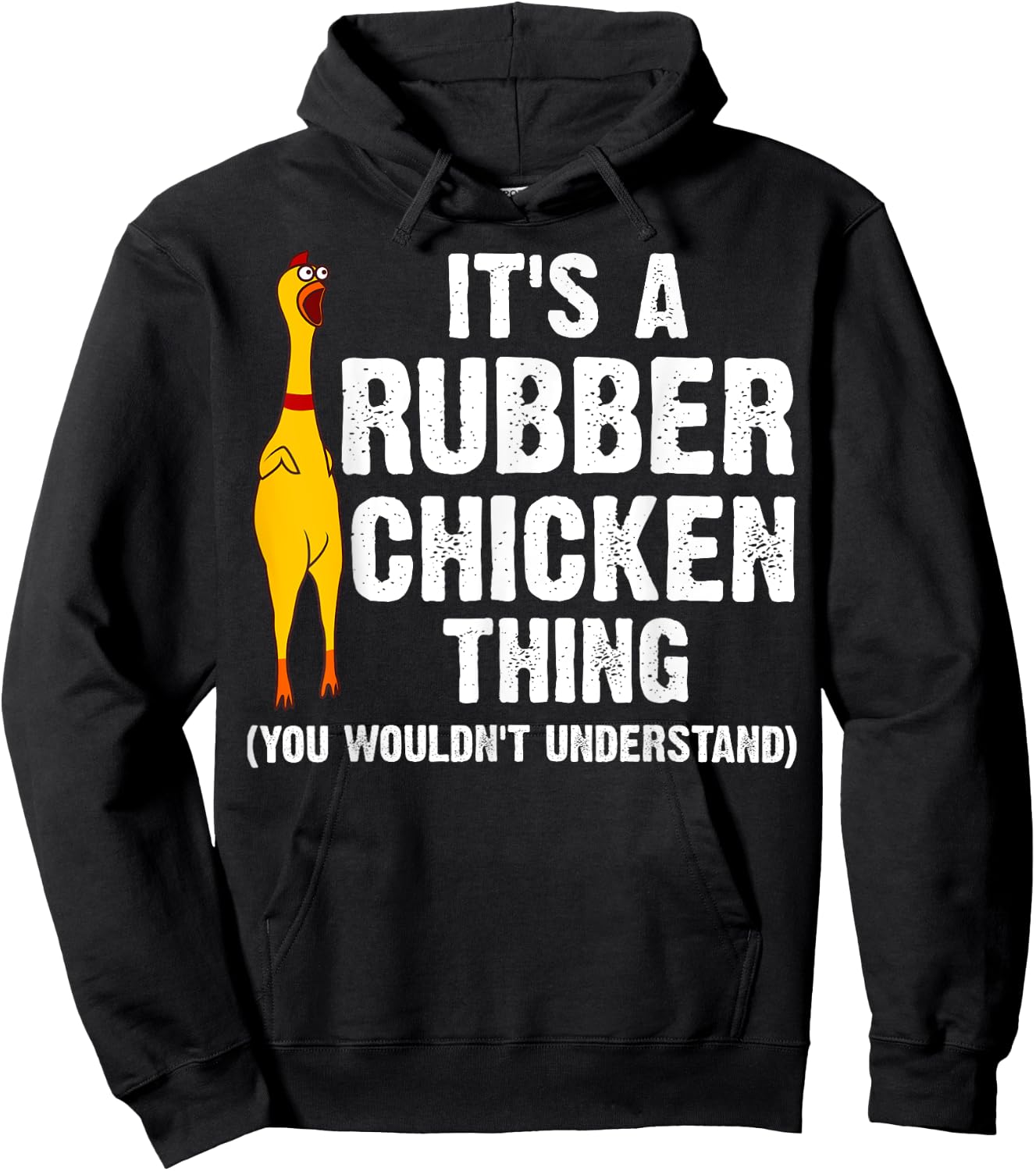 Funny Rubber Chicken Gift Men Women Rubber Chicken Costume Hoodie - Hoodie | Black