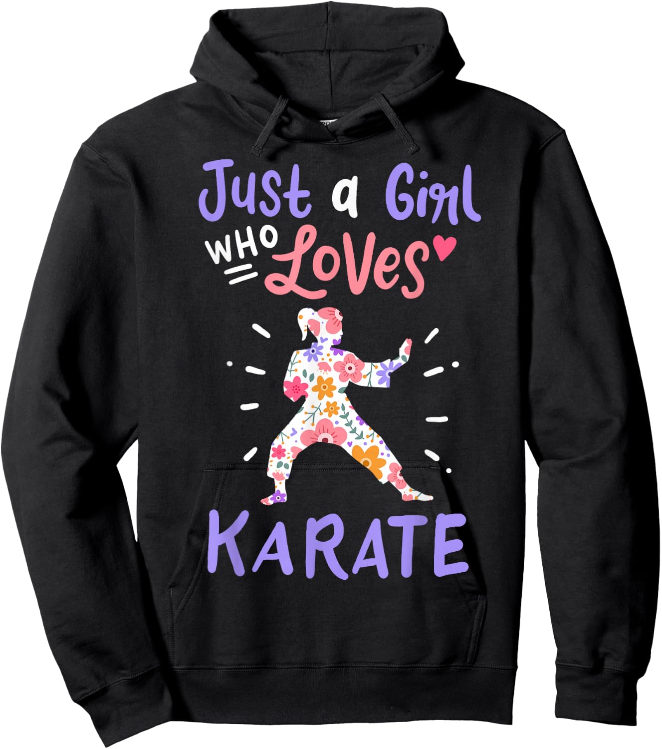 Karate Just A Girl Who Loves Karate Gift Small Hoodie - Hoodie | Black