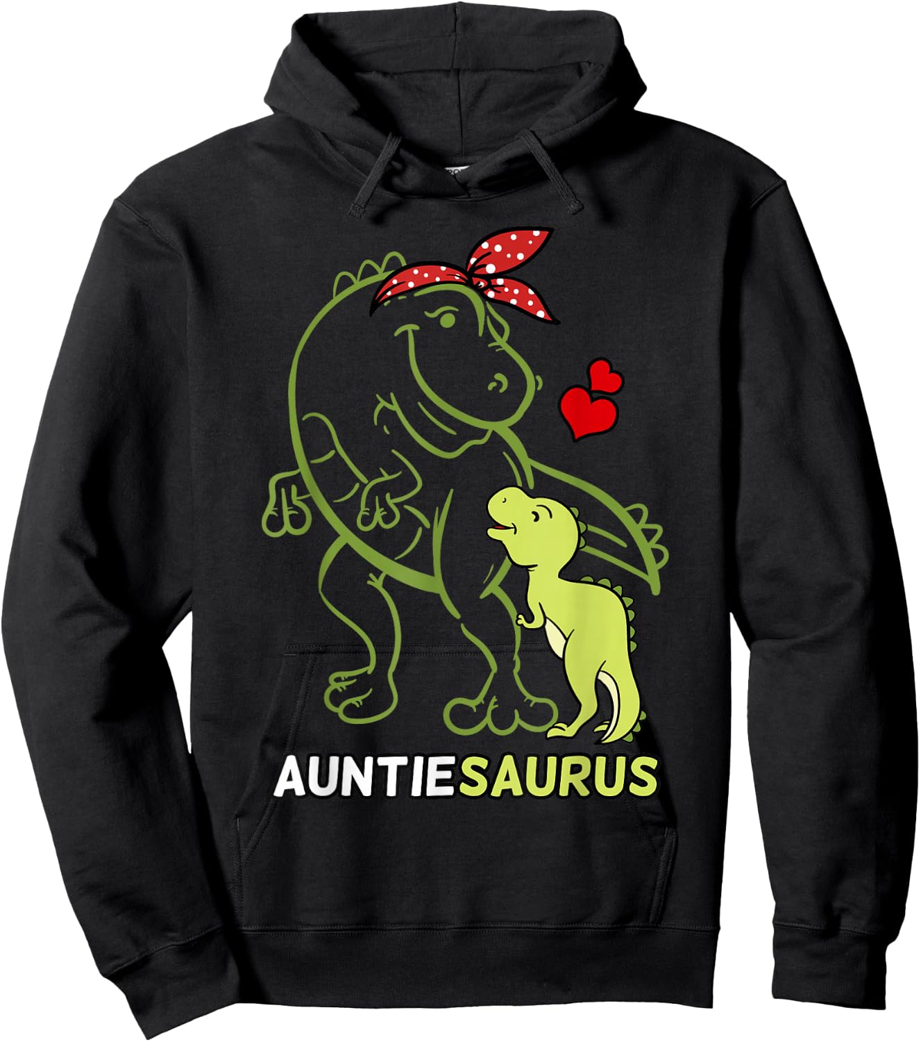 Auntiesaurus Auntie Tyrannosaurus Dinosaur Baby Hoodie - Hoodie | Black