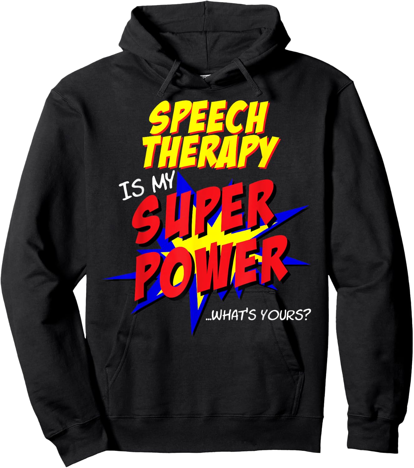 Speech Therapy Teacher Superhero Superpower Comic Book Hoodie - Hoodie | Black