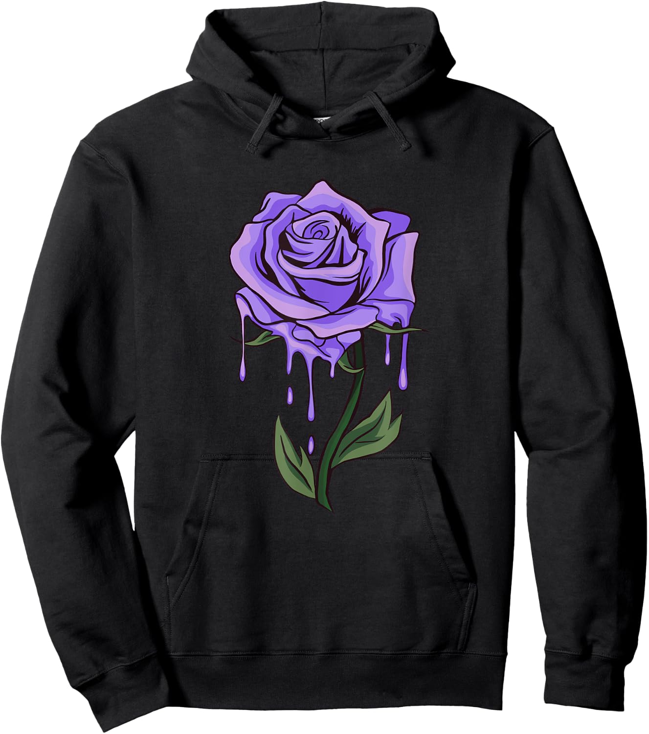 Purple Aesthetic Rose Soft Grunge Pastel Goth Punk Floral Hoodie - Hoodie | Black