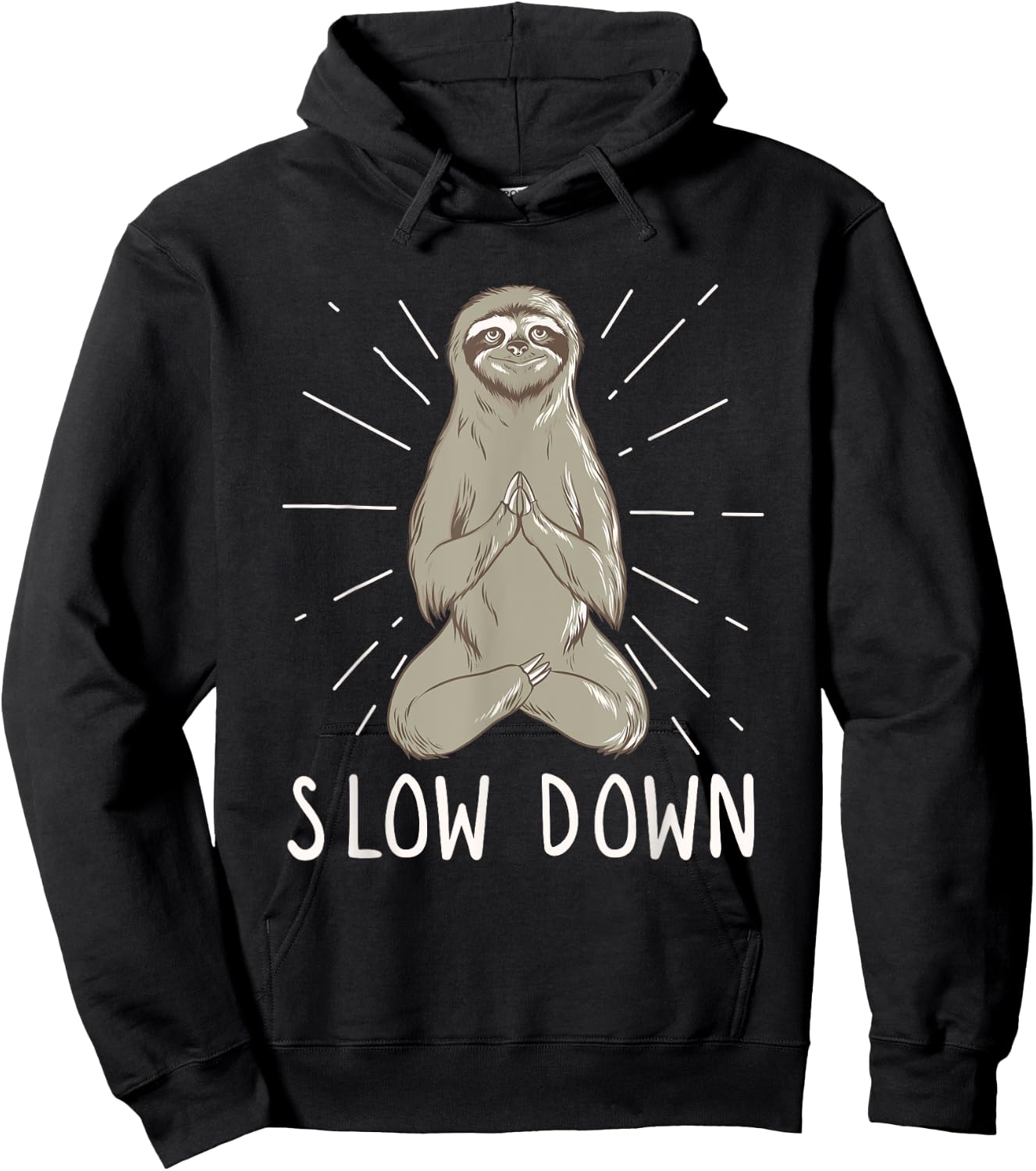 Slow Down Yoga Sloth - Funny Meditation & Yoga Hoodie - Hoodie | Black