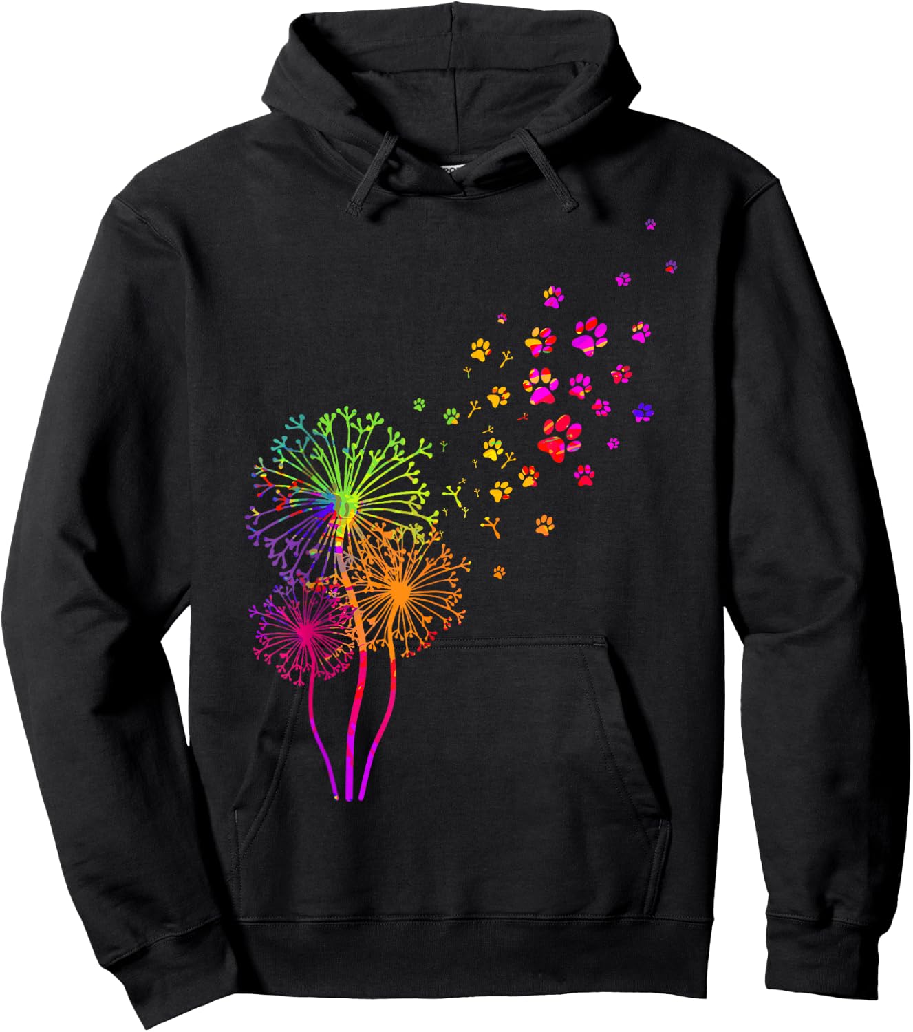 Dandelion Paw Print Hoodie - Hoodie | Black