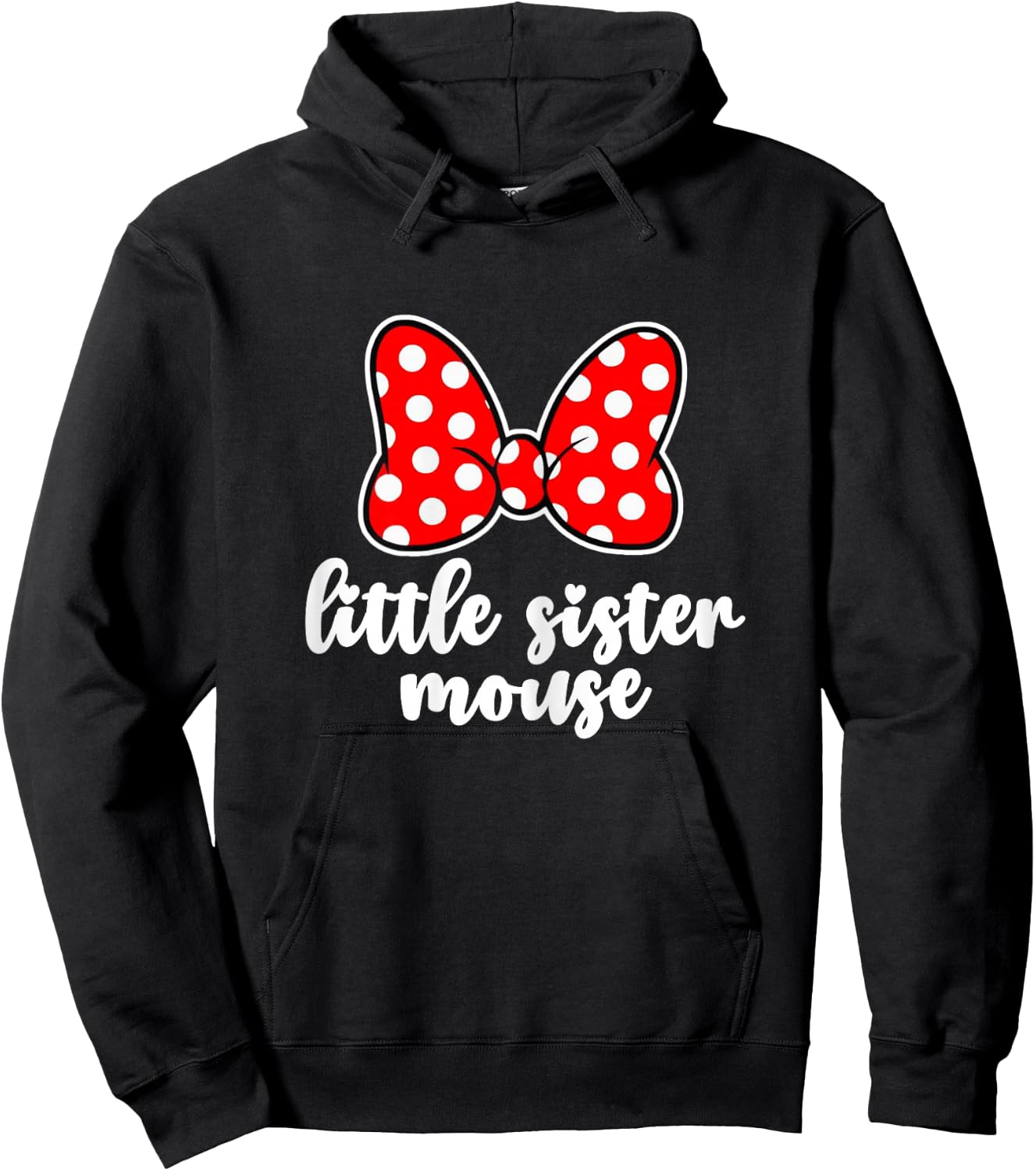 Kids Little Sister Mouse Bow Family Vacation -Youth, Toddler Hoodie - Hoodie | Black
