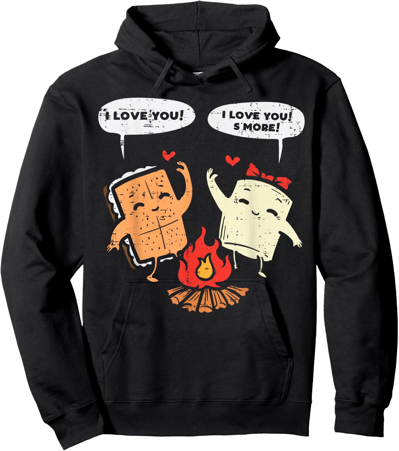 I Love You Smore Funny Camping Couple Camper Men Women Kids Hoodie - Hoodie | Black