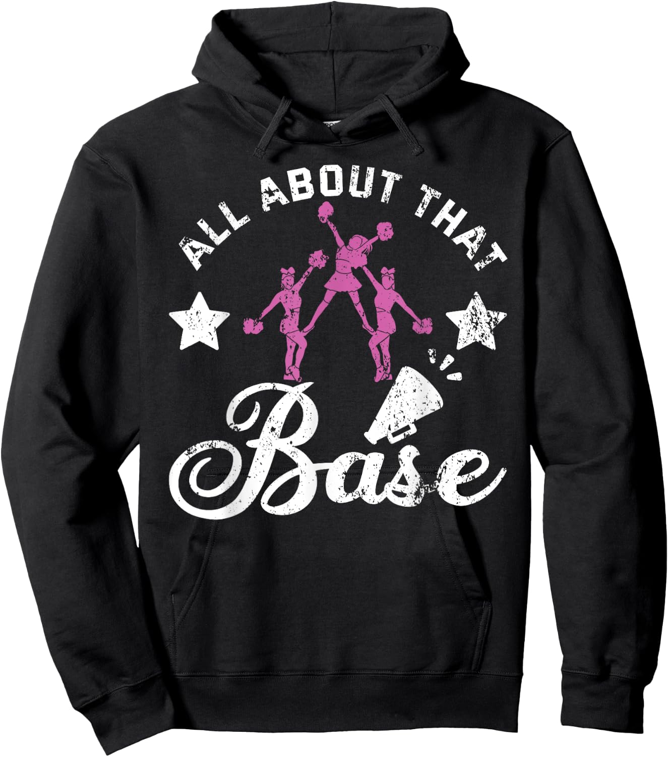 Women Squad Funny Cheerleading All About That Base Cheer Hoodie - Hoodie | Black
