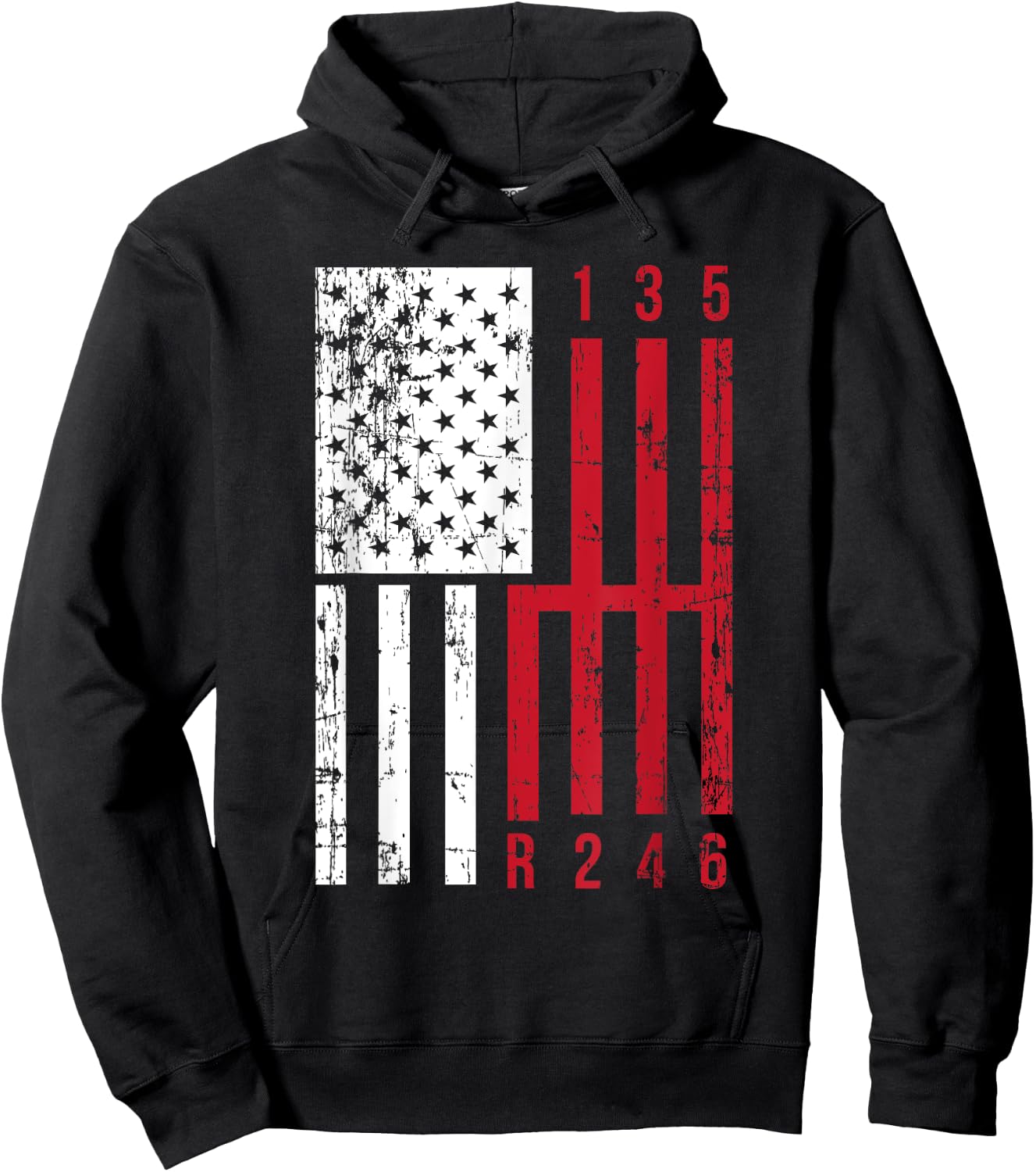 Funny Stick Shift USA Flag Muscle Car 6 Gears Mechanic Gift Women Kids Men Hoodie - Hoodie | Black