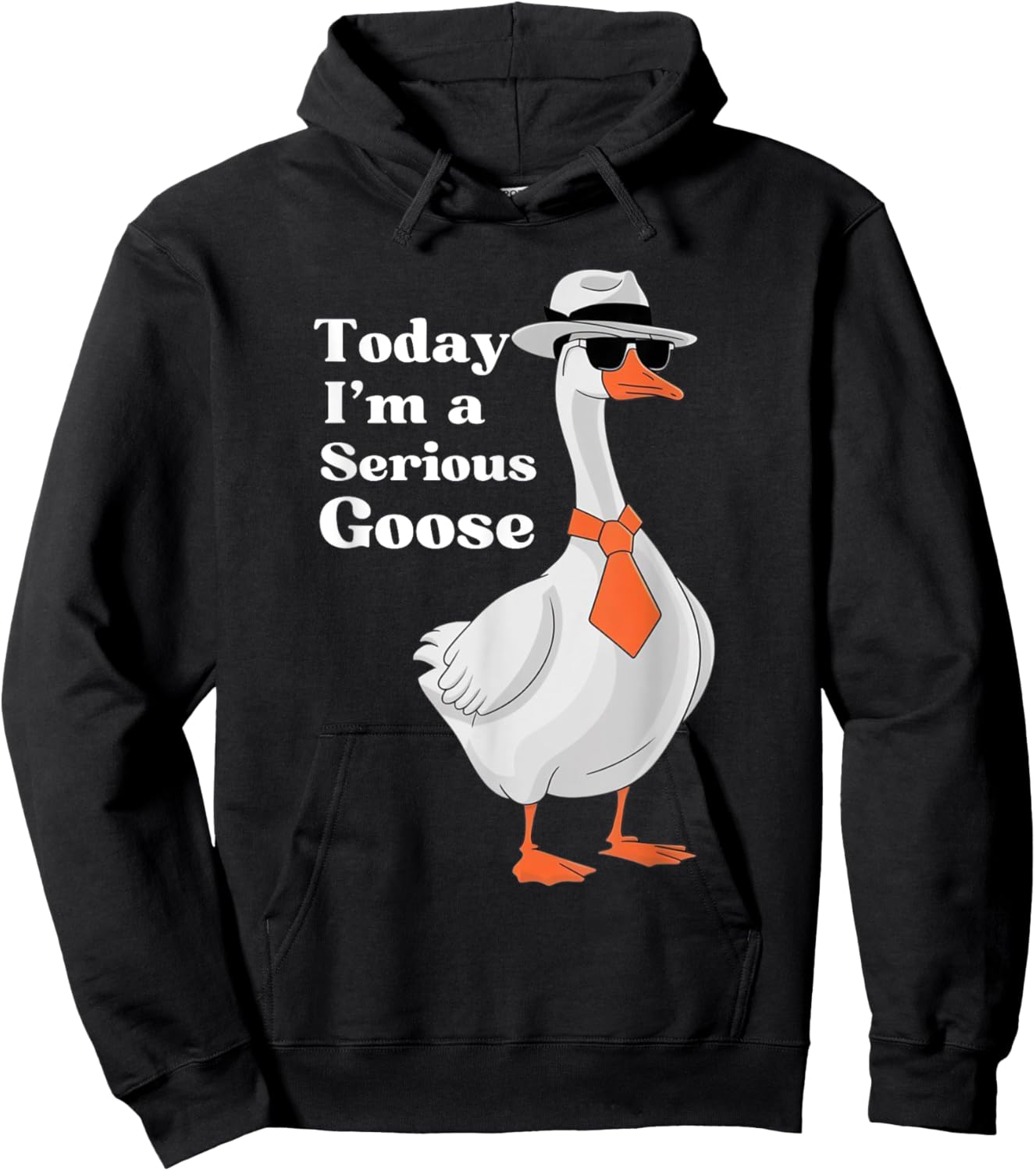 Today I'm A Serious Goose Funny Silly Goose Cute Men Women Hoodie - Hoodie | Black