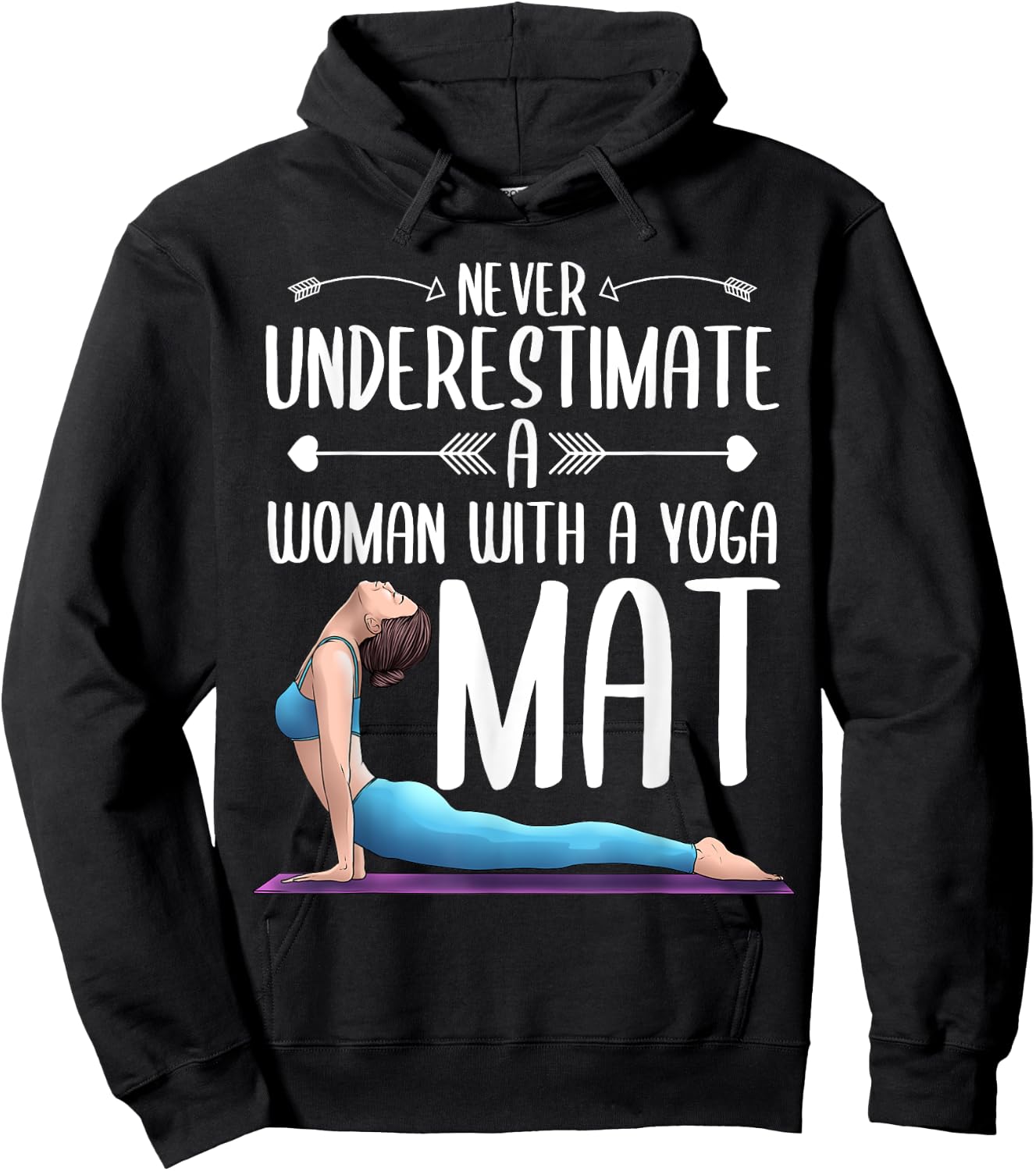 Funny Yoga Gift Women Exercise Mat Lover Fitness Girls Teens Hoodie - Hoodie | Black