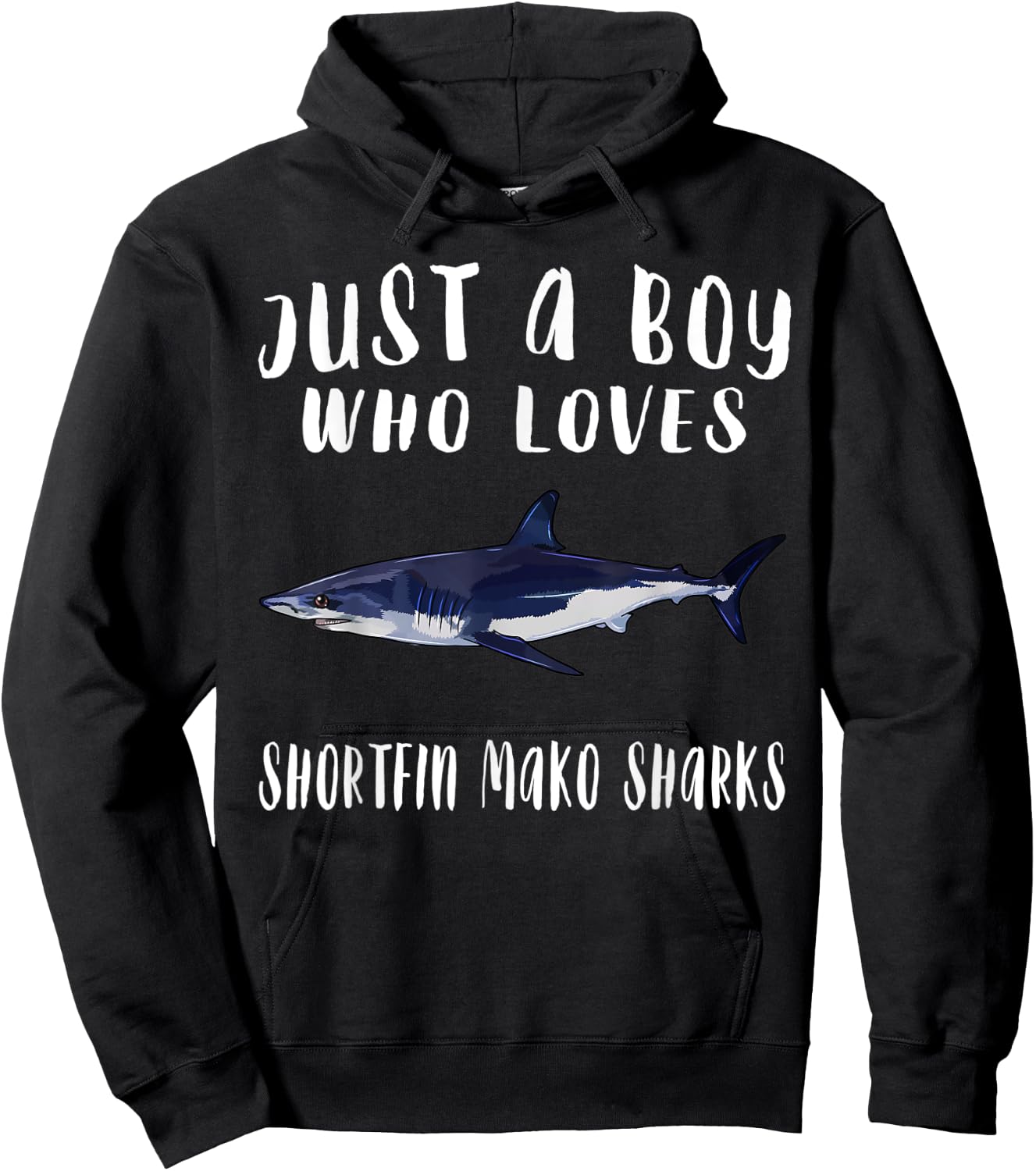 Im Just A Boy Who Loves Shortfin Mako Shark Lover Gift Hoodie - Hoodie | Black