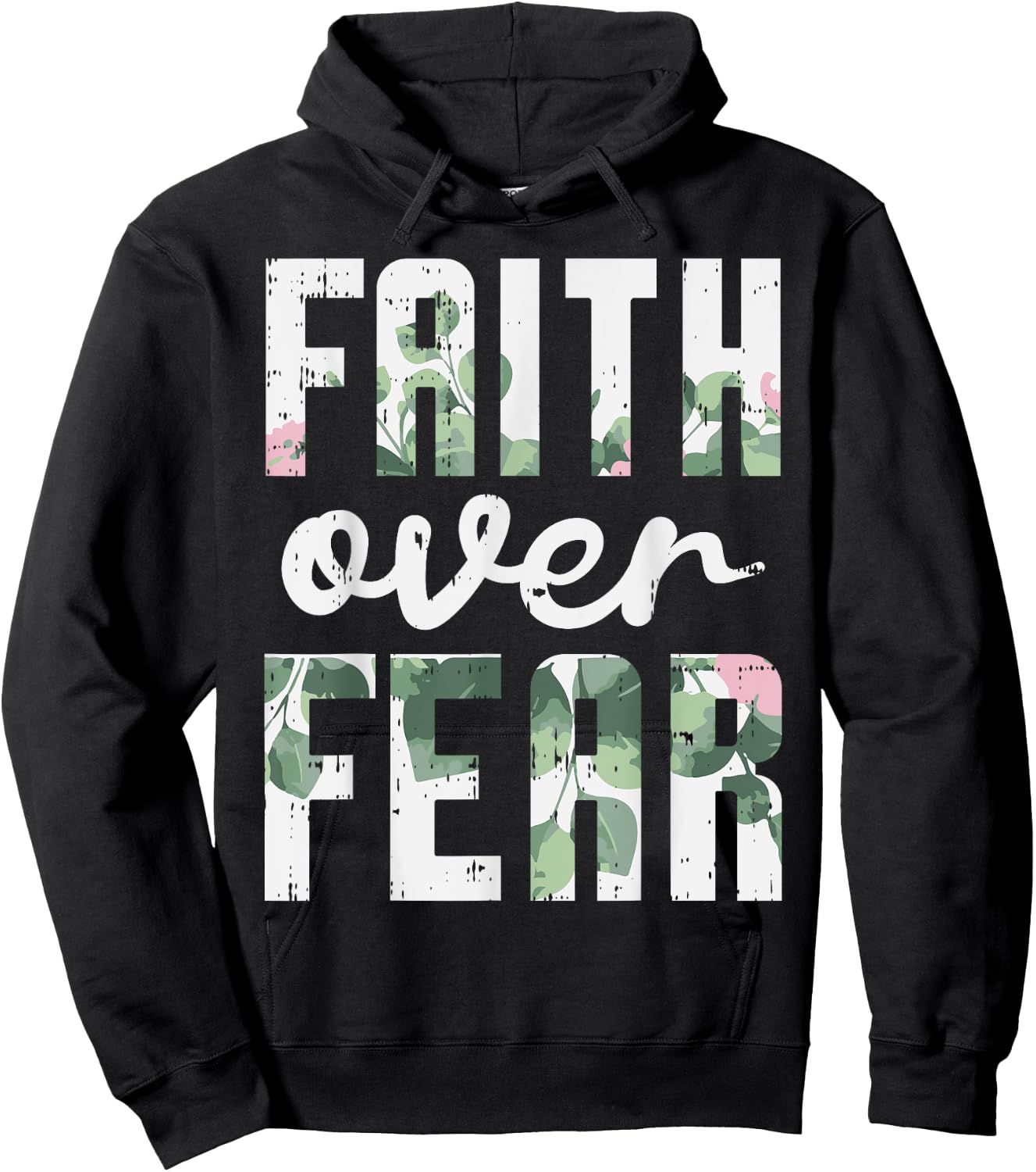 Faith Over Fear Jesus God Religious Spiritual Christian Gift Hoodie - Hoodie | Black