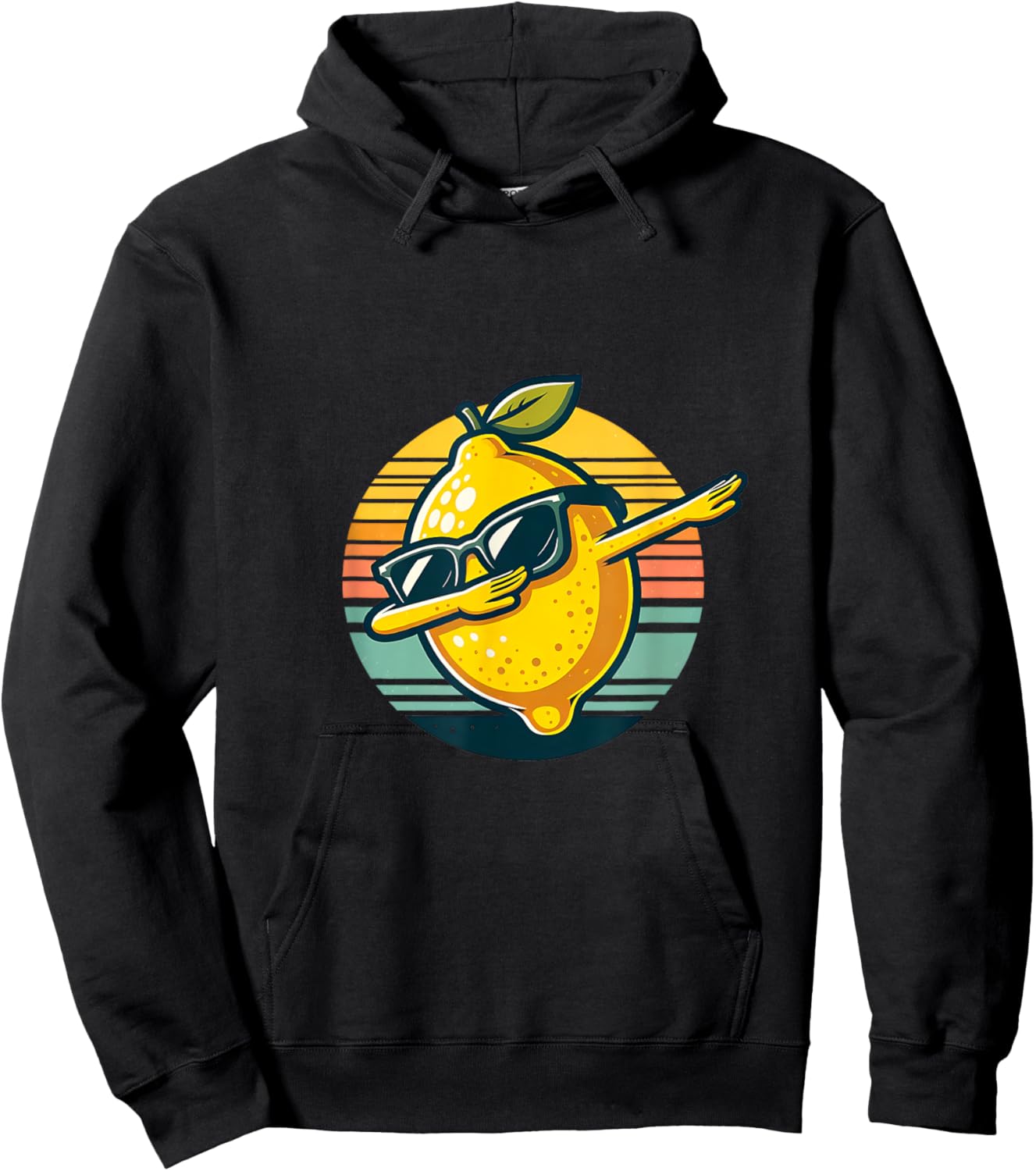 Funny Dab Lemon Dancing Dabbing Retro Fruit Hoodie - Hoodie | Black