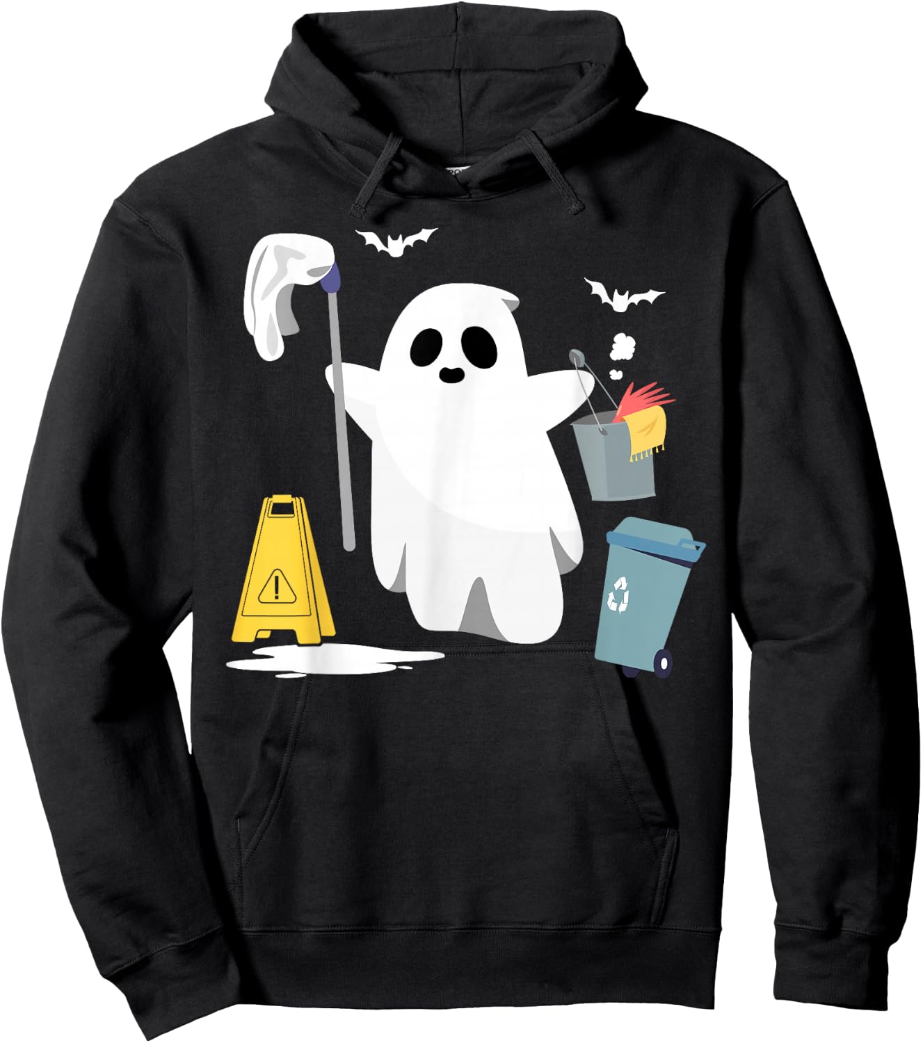 School Custodian Janitor Ghost Halloween Hoodie - Hoodie | Black
