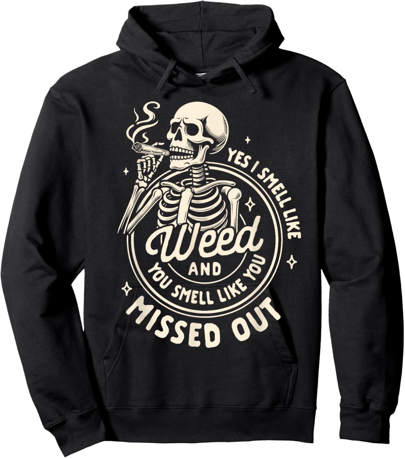 Cannabis Weed Lover Smoking 420 Yes I Smell Like Weed Hoodie - Hoodie | Black