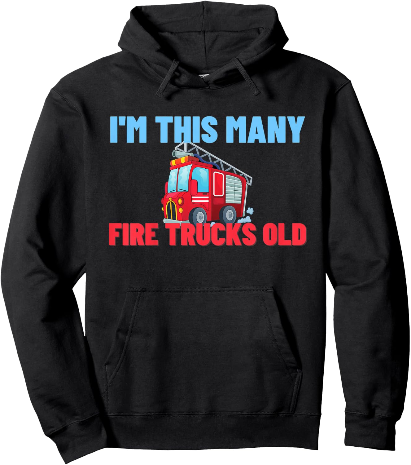 Kids Fire Truck 1st Birthday Gift Kids Boy Firefighter 1 Year Hoodie - Hoodie | Black