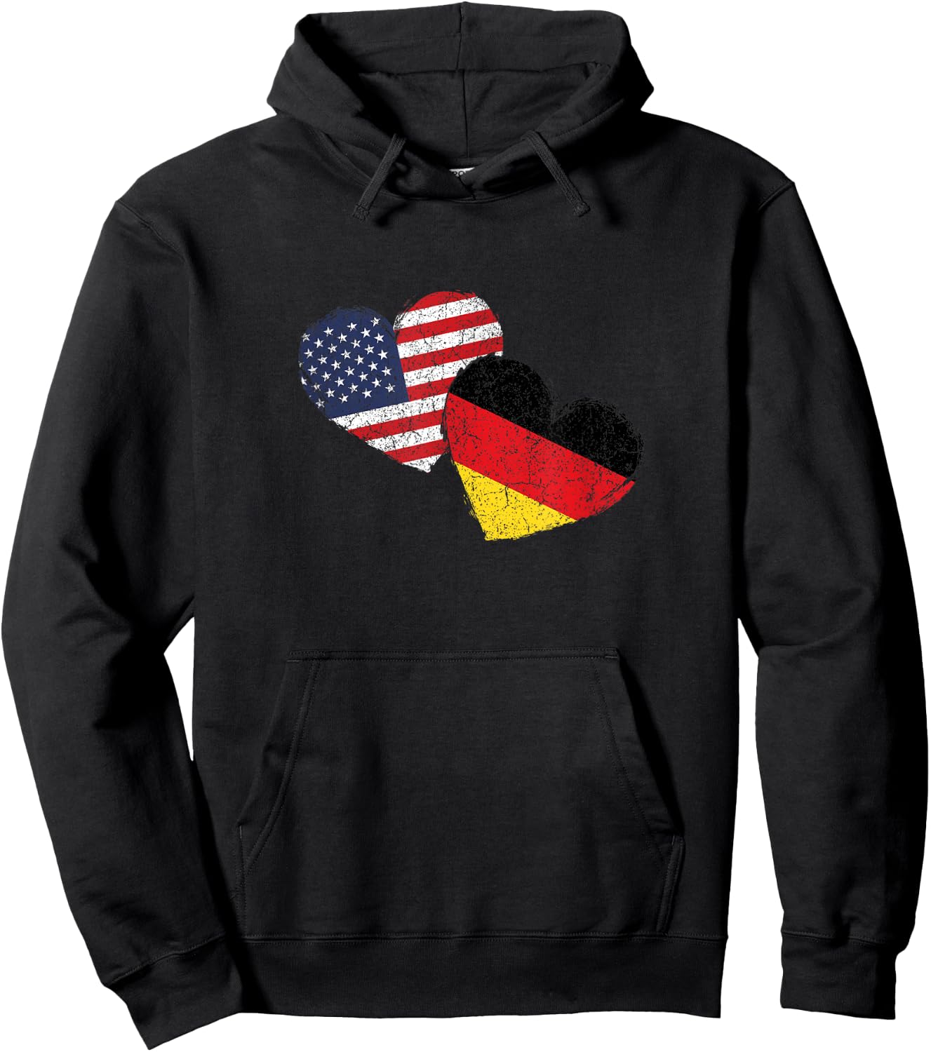 USA Germany Heart Country Flag German American Hoodie - Hoodie | Black