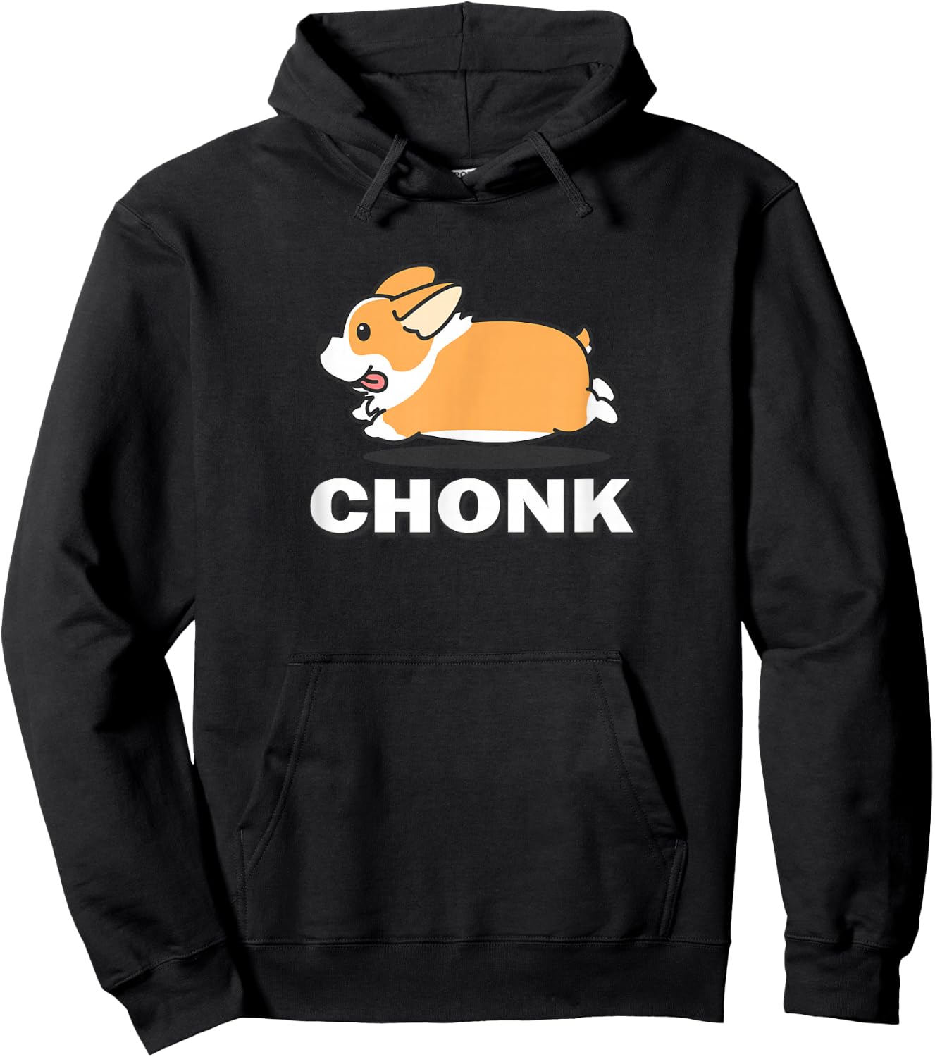 Funny Fat Chonk Pembroke Welsh Corgi Dog Lover Hoodie - Hoodie | Black