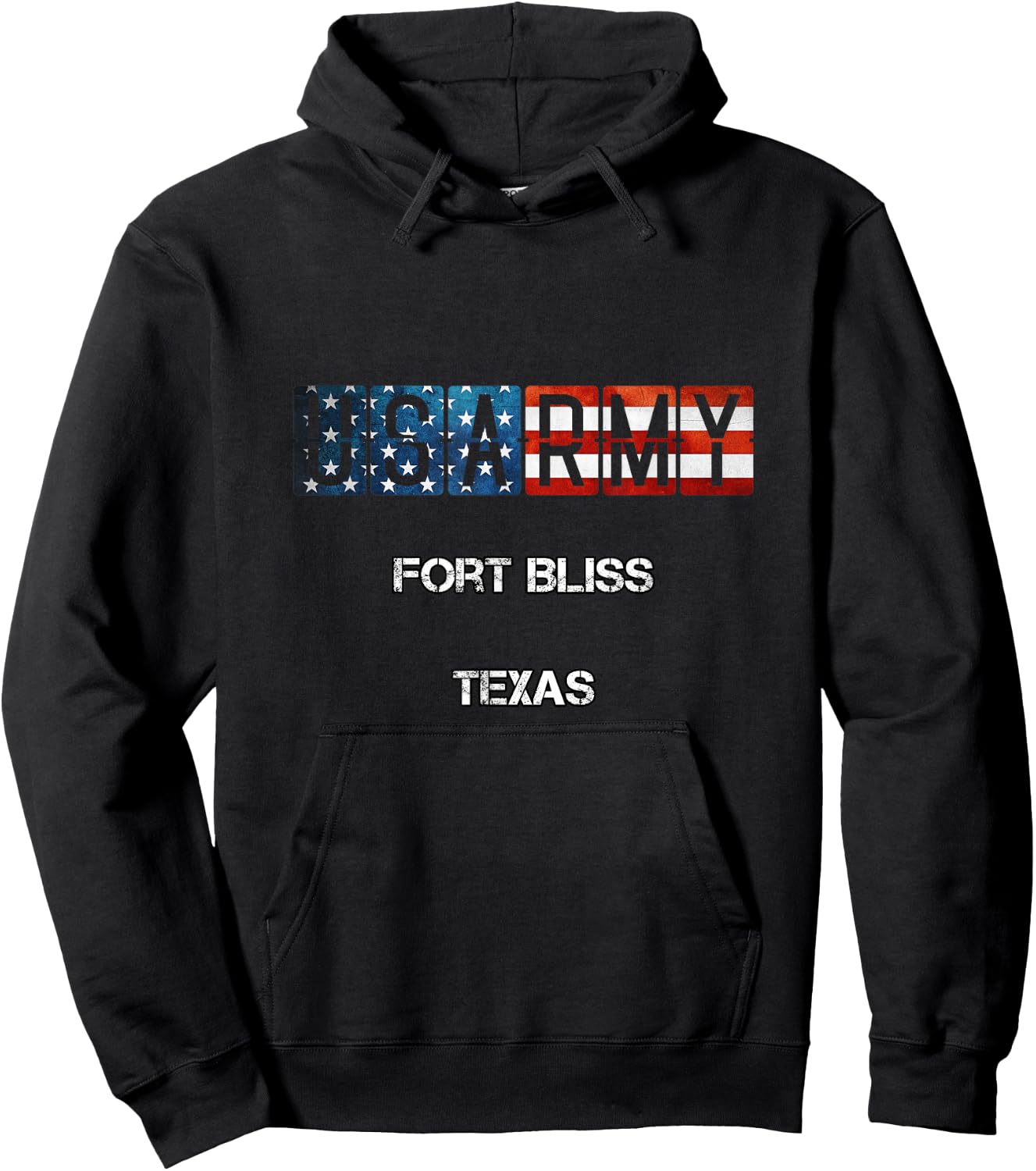 Fort Bliss US Flag Army Hoodie - Hoodie | Black