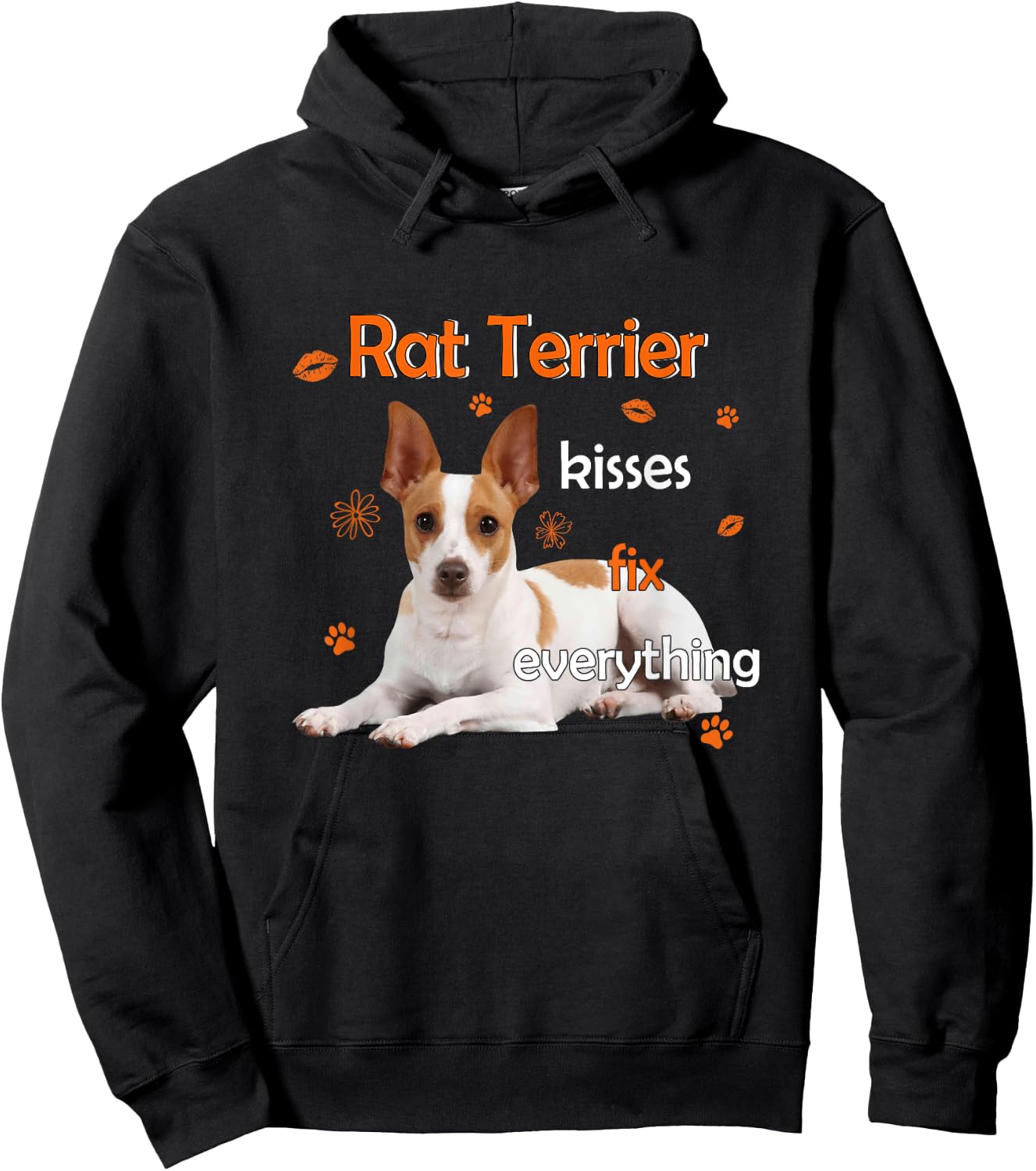 Rat Terrier Kisses Fix Everything Hoodie - Hoodie | Black