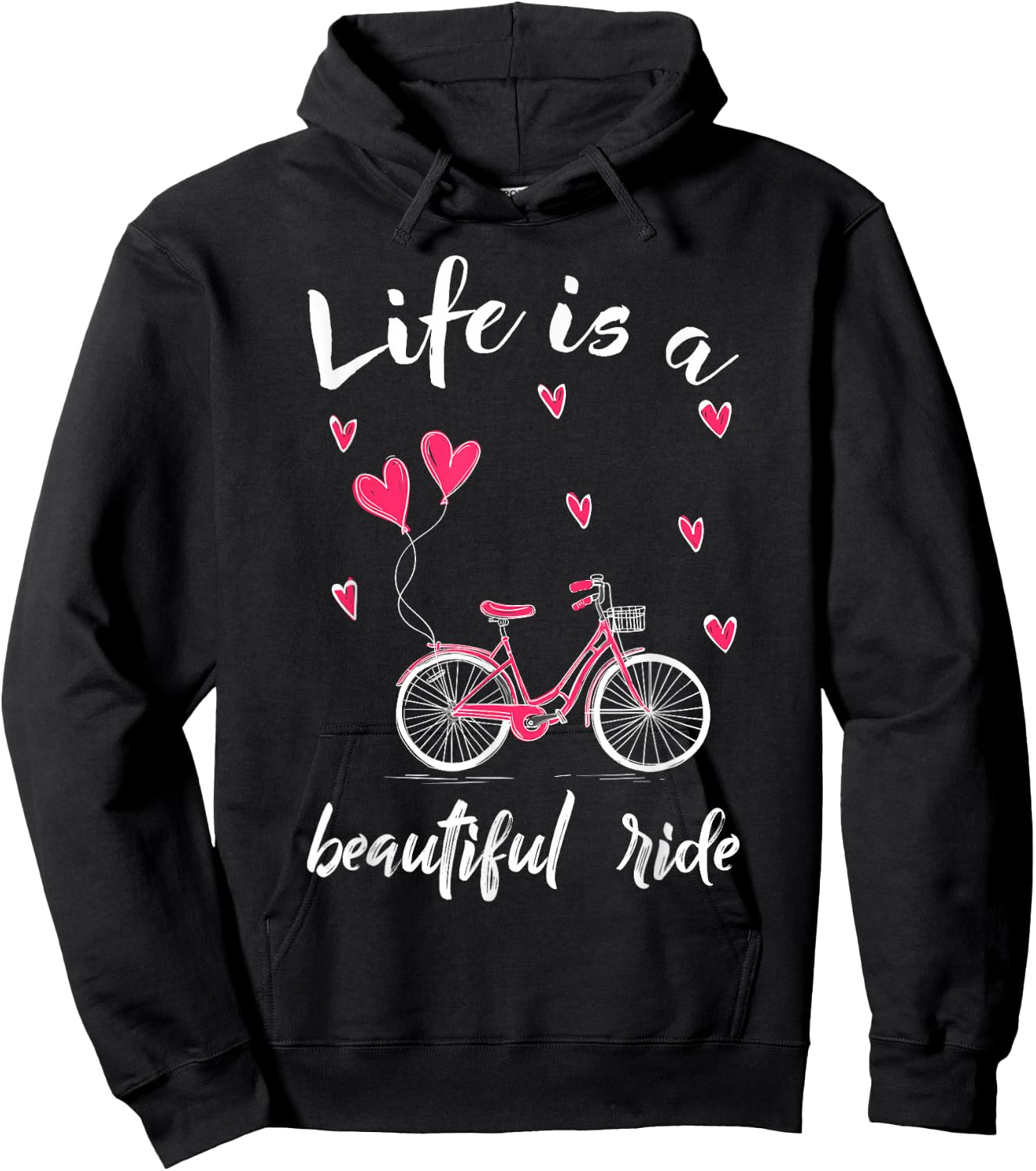 Biker Cycling Life is A Beautiful Ride Biking Hoodie - Hoodie | Black