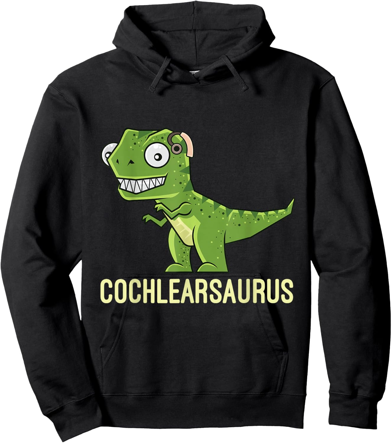 Cochlearsaurus | Cochlear Implant Gift Ideas Hoodie - Hoodie | Black