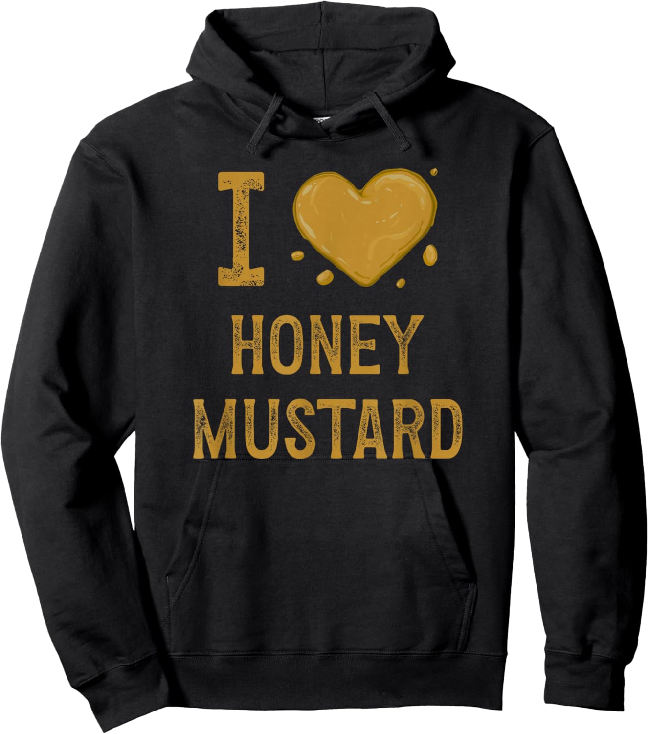 Funny I Love Honey Mustard Heart Hoodie - Hoodie | Black