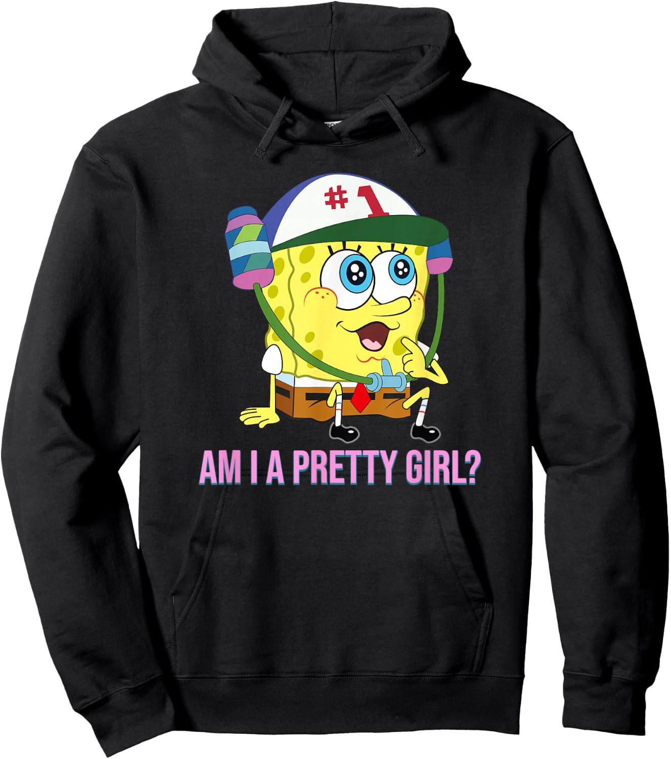 Spongebob Squarepants - Am I a Pretty Girl? Hoodie - Hoodie | Black