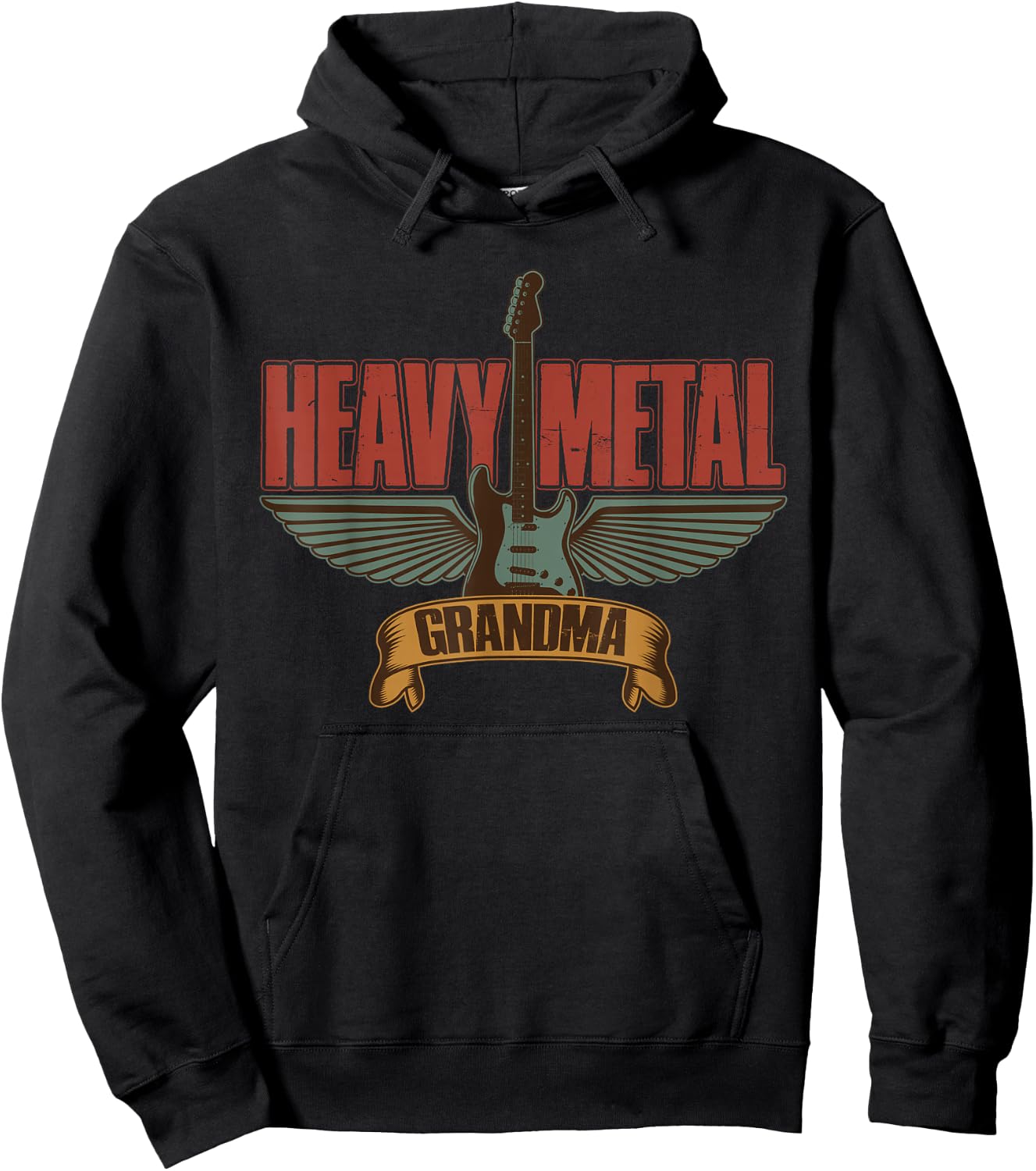 Heavy Metal Grandma - Metalhead Funny Grandmother Hoodie - Hoodie | Black