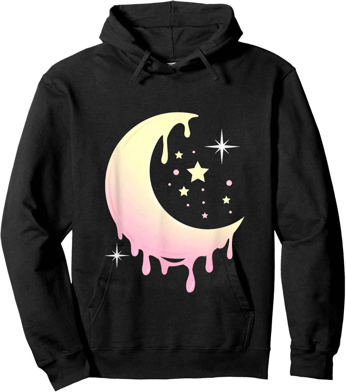 Pastel Moon Kawaii Pastel Goth Hoodie - Hoodie | Black