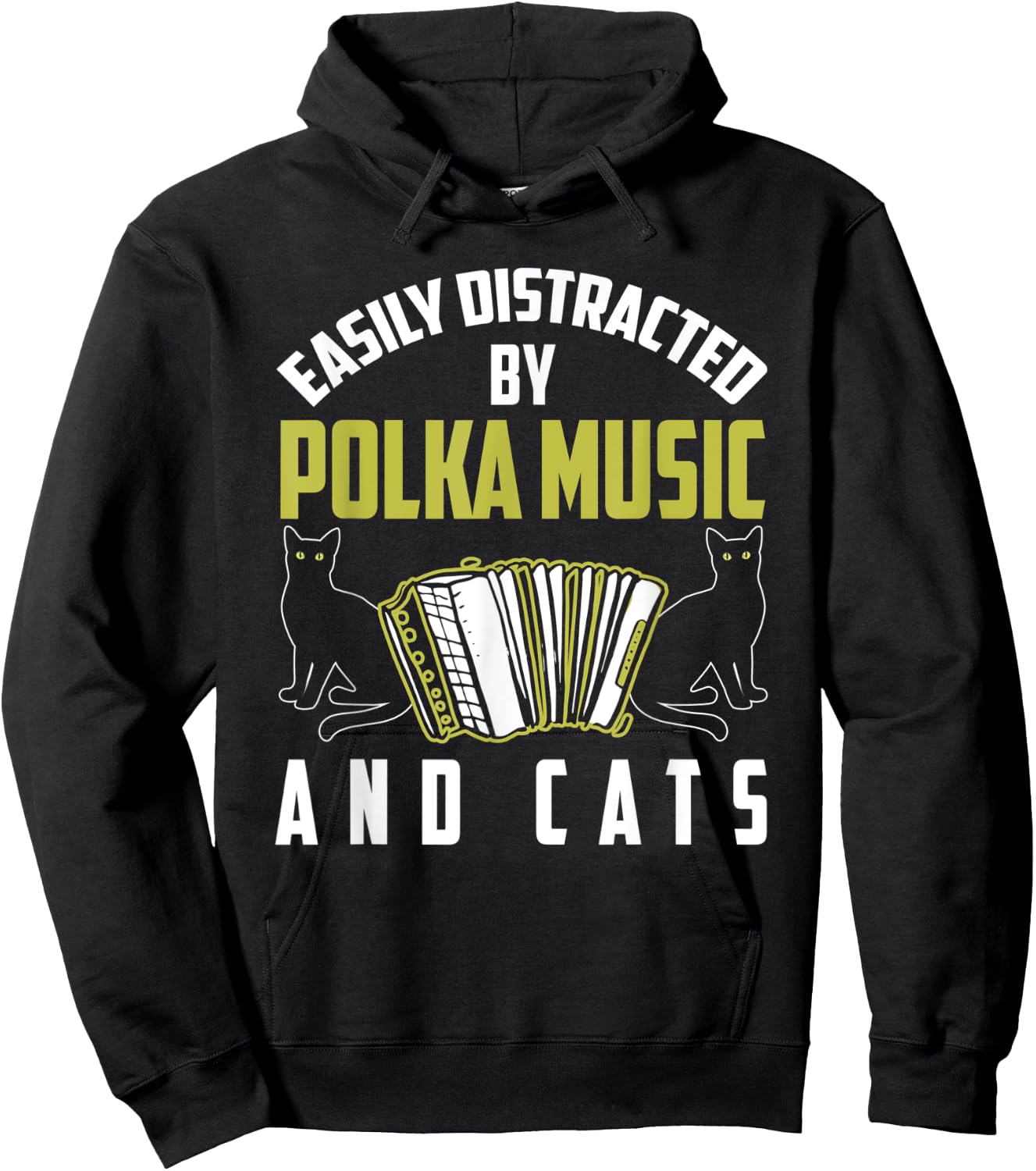 Polka Shirt Funny Cat Lover Polka Music Polka Lover Gift Women Kids Hoodie - Hoodie | Black
