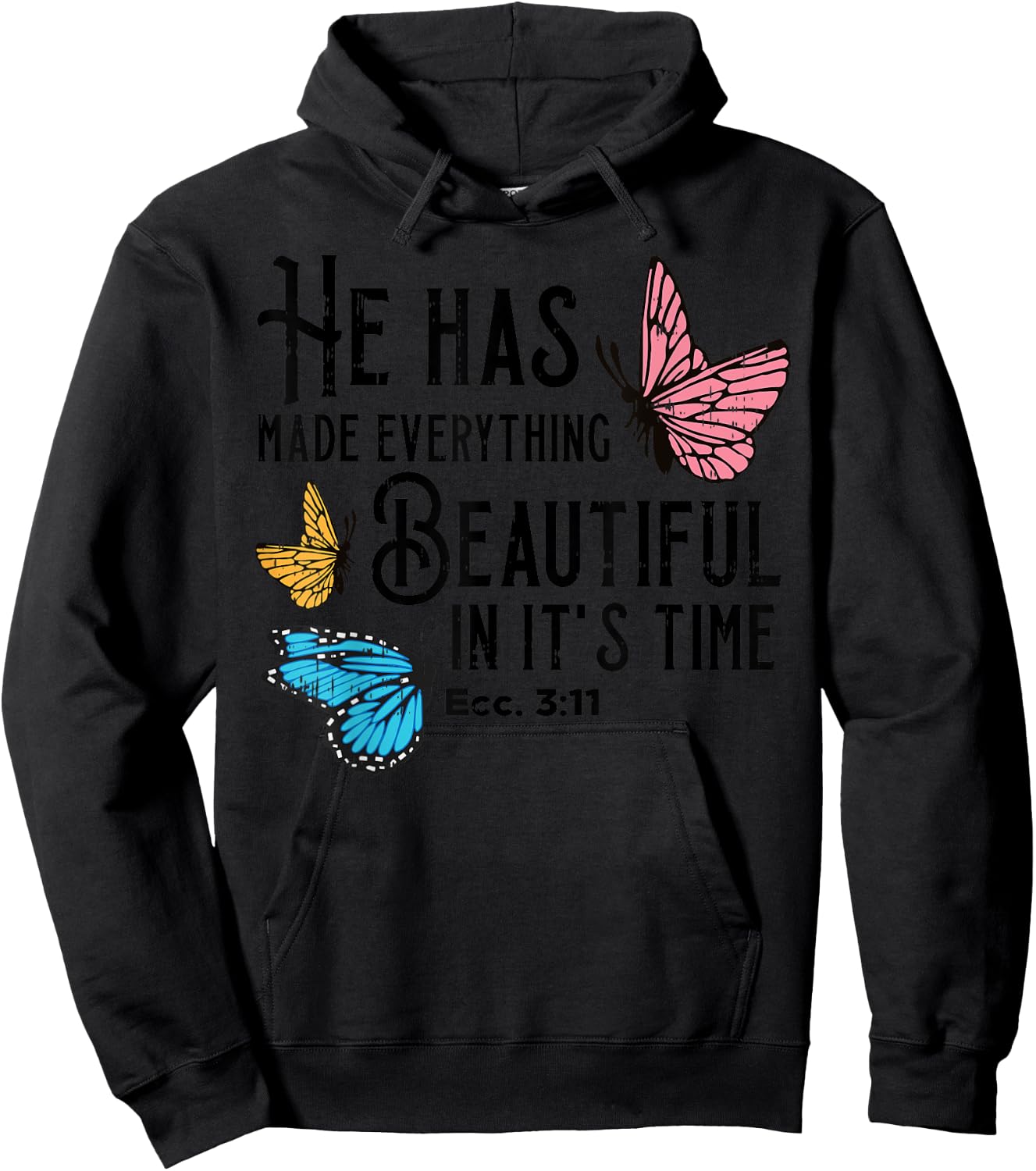 Everything Beautiful Bible Verse God Jesus Christian Gift Hoodie - Hoodie | Black
