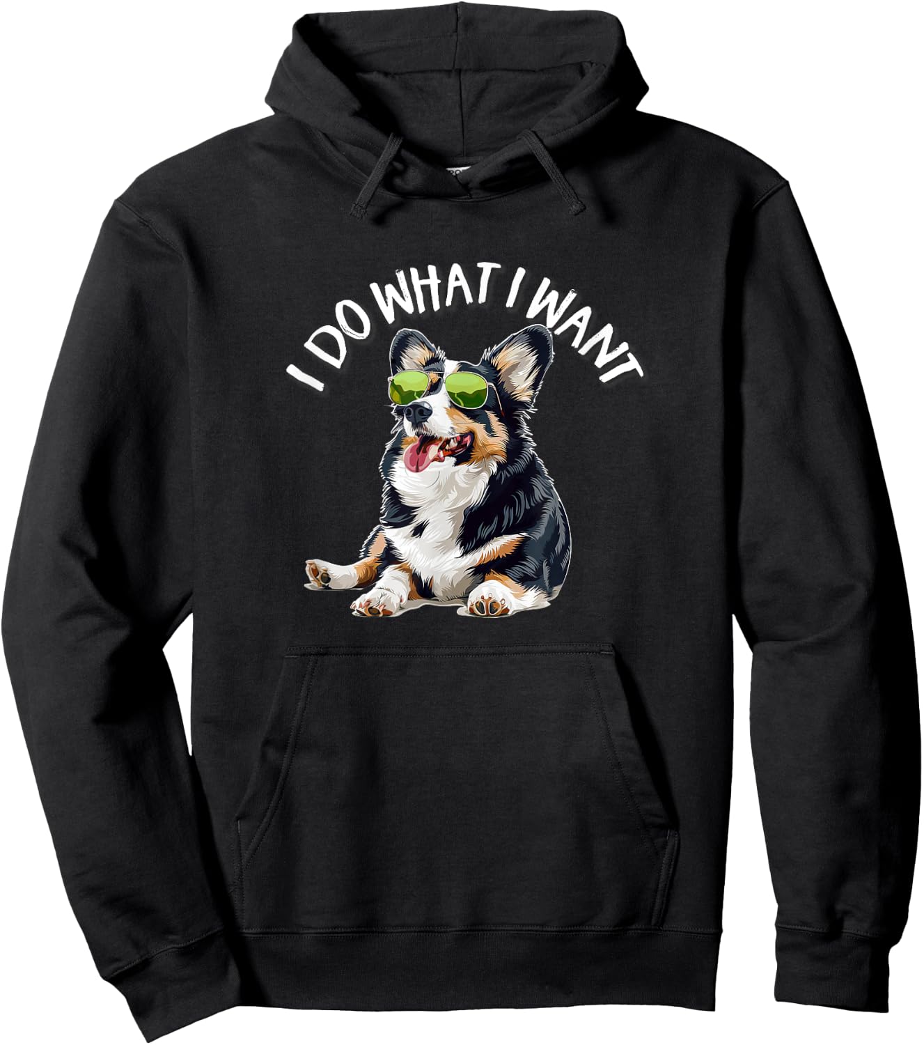 Funny Do What I Want Welsh Black Tricolor Corgi Lover Hoodie - Hoodie | Black