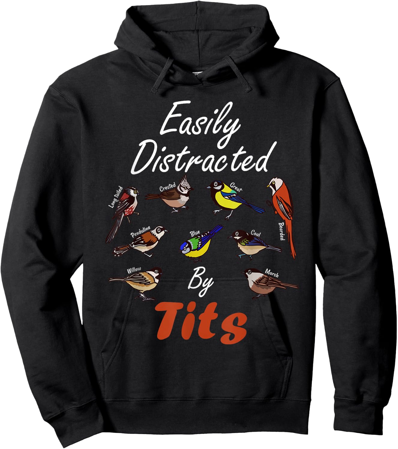 Nice Tits Funny Bird Watching Birder Men & Women Gift Hoodie - Hoodie | Black