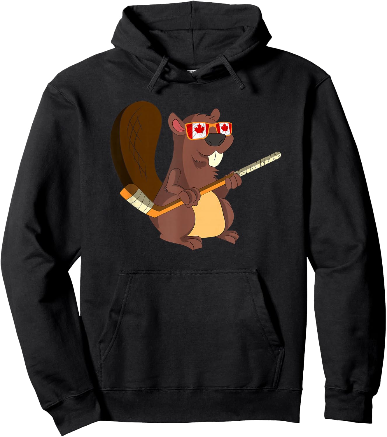 Beaver Hockey Rodent Canadian Gift Sweet Canada Hoodie - Hoodie | Black