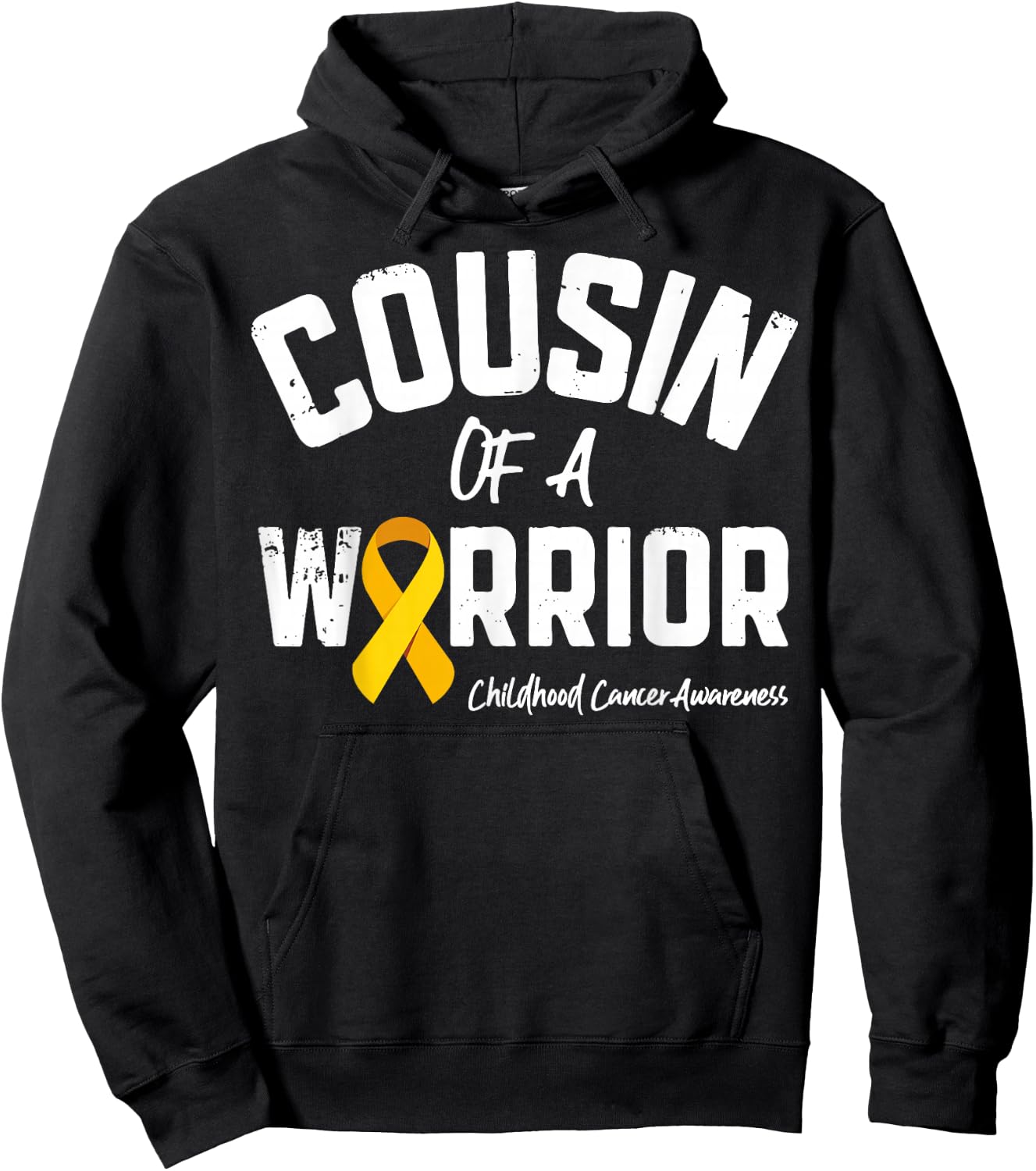 Cousin Of A Warrior Childhood Cancer Awareness Gifts Ribbon Hoodie - Hoodie | Black