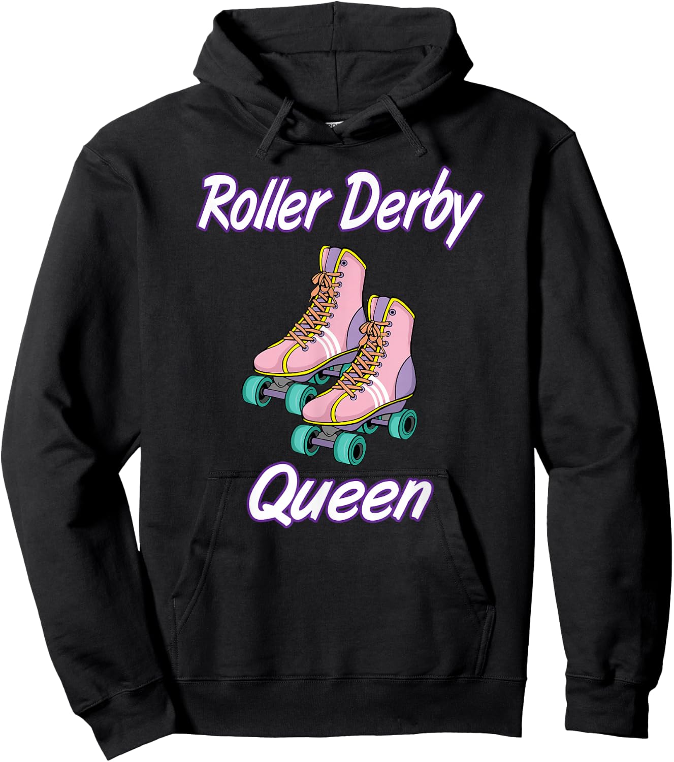 Funny Roller Derby Queen Roller Skates Gift Hoodie - Hoodie | Black
