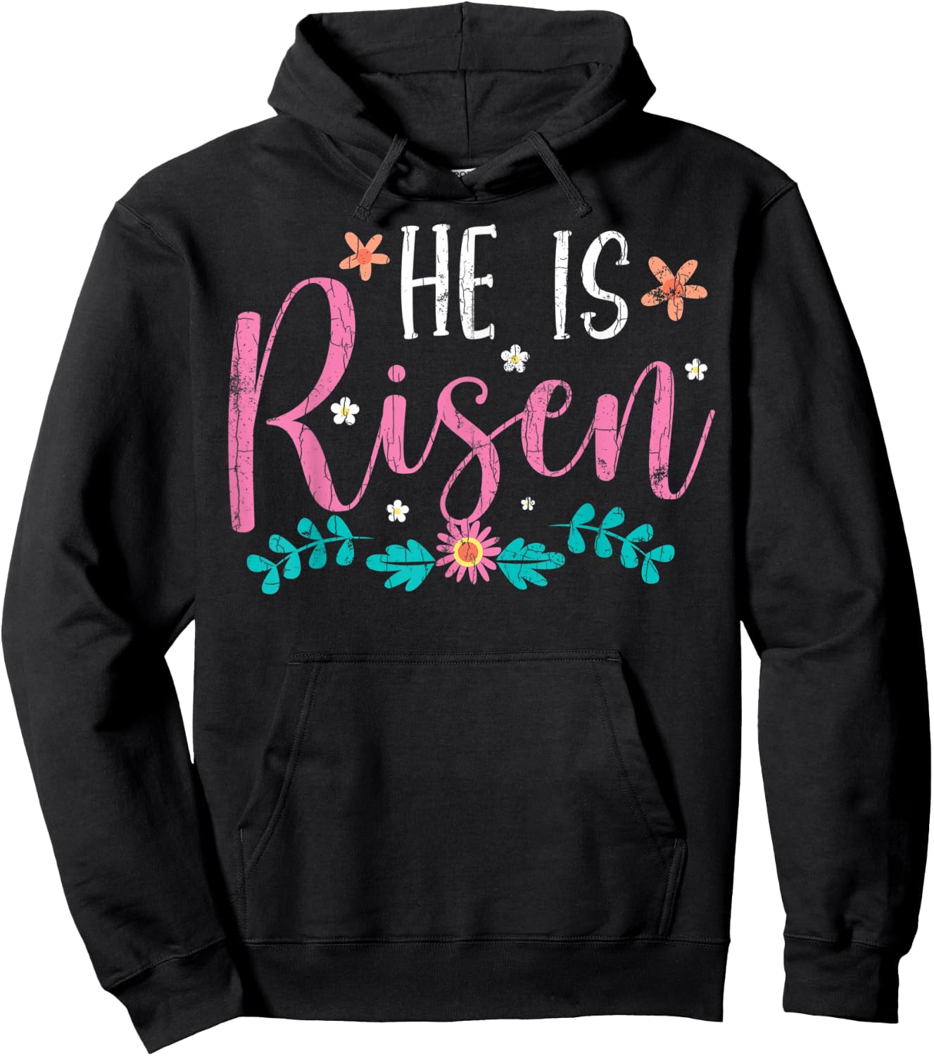 He Is Risen Easter Design Christian Funny Graphic Hoodie - Hoodie | Black